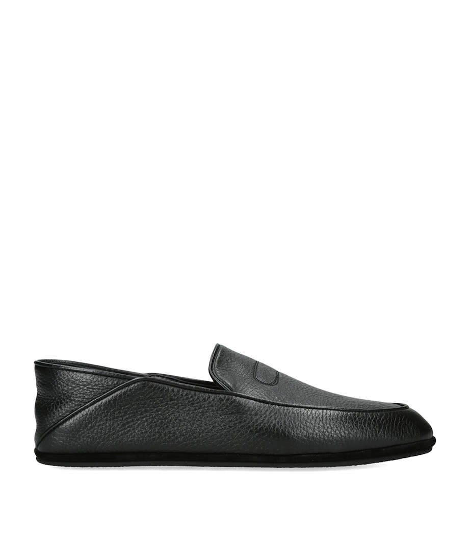 John Lobb Leather Kingston II Slippers Black Image 1