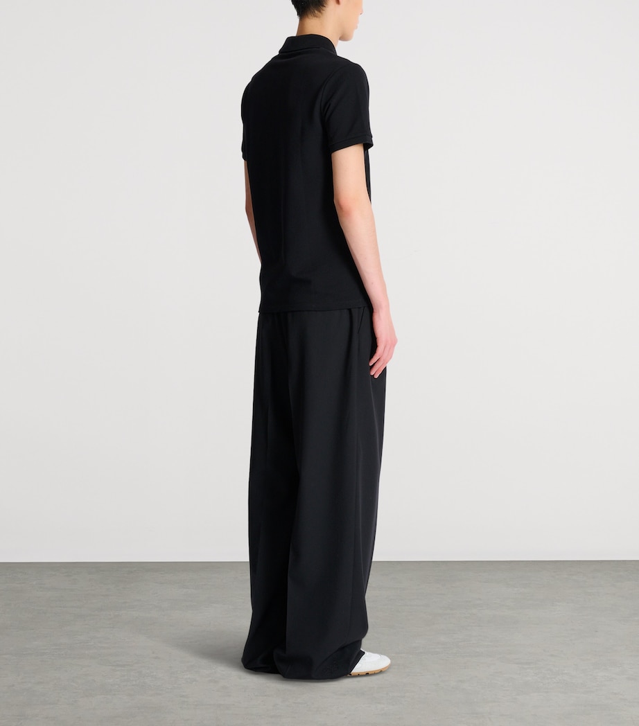 Cotton Logo-Embroidered Polo Shirt EAB NOIR/BLANC Image 6