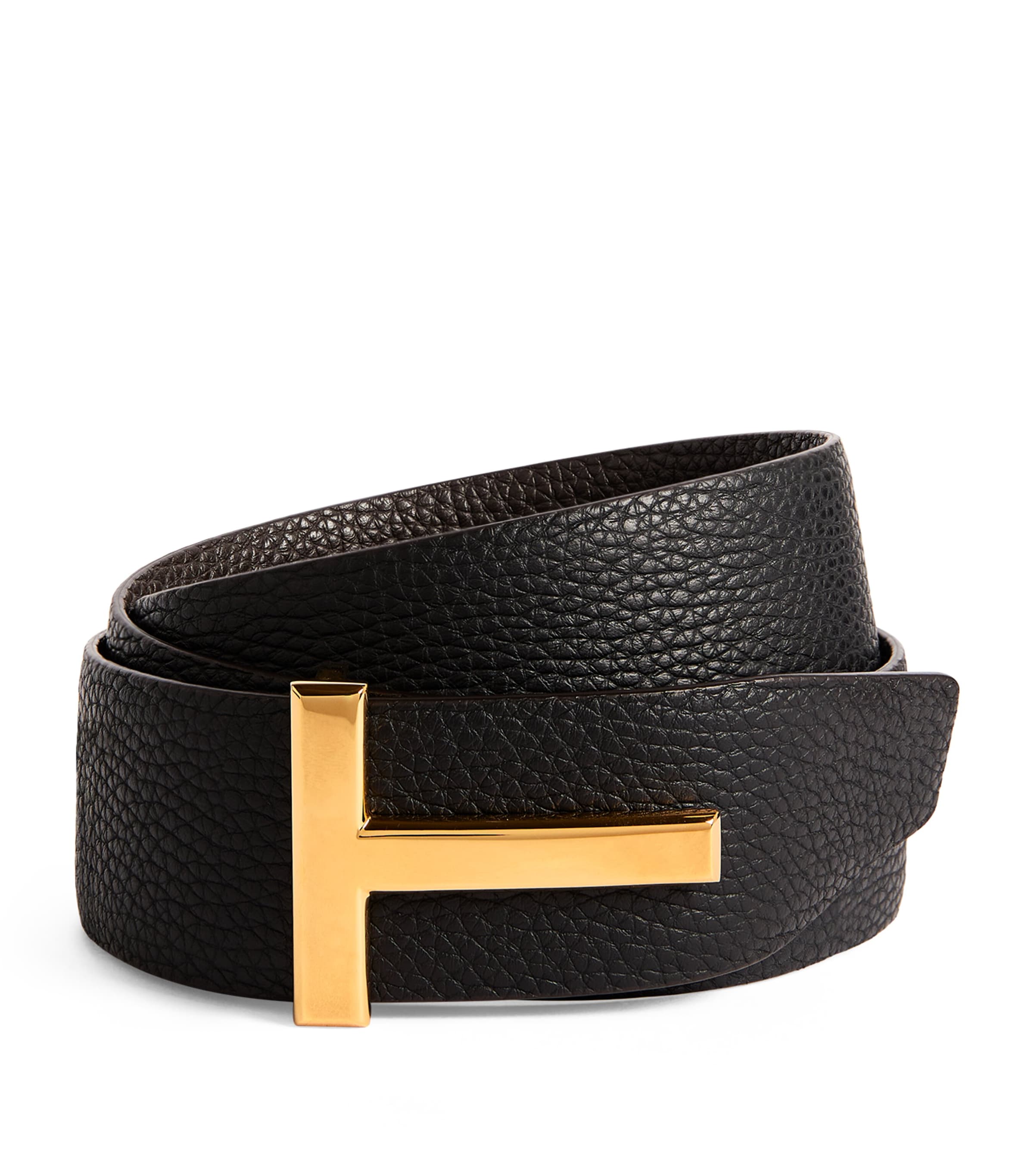 Leather Reversible T Icon Belt 3BN06 Image 3