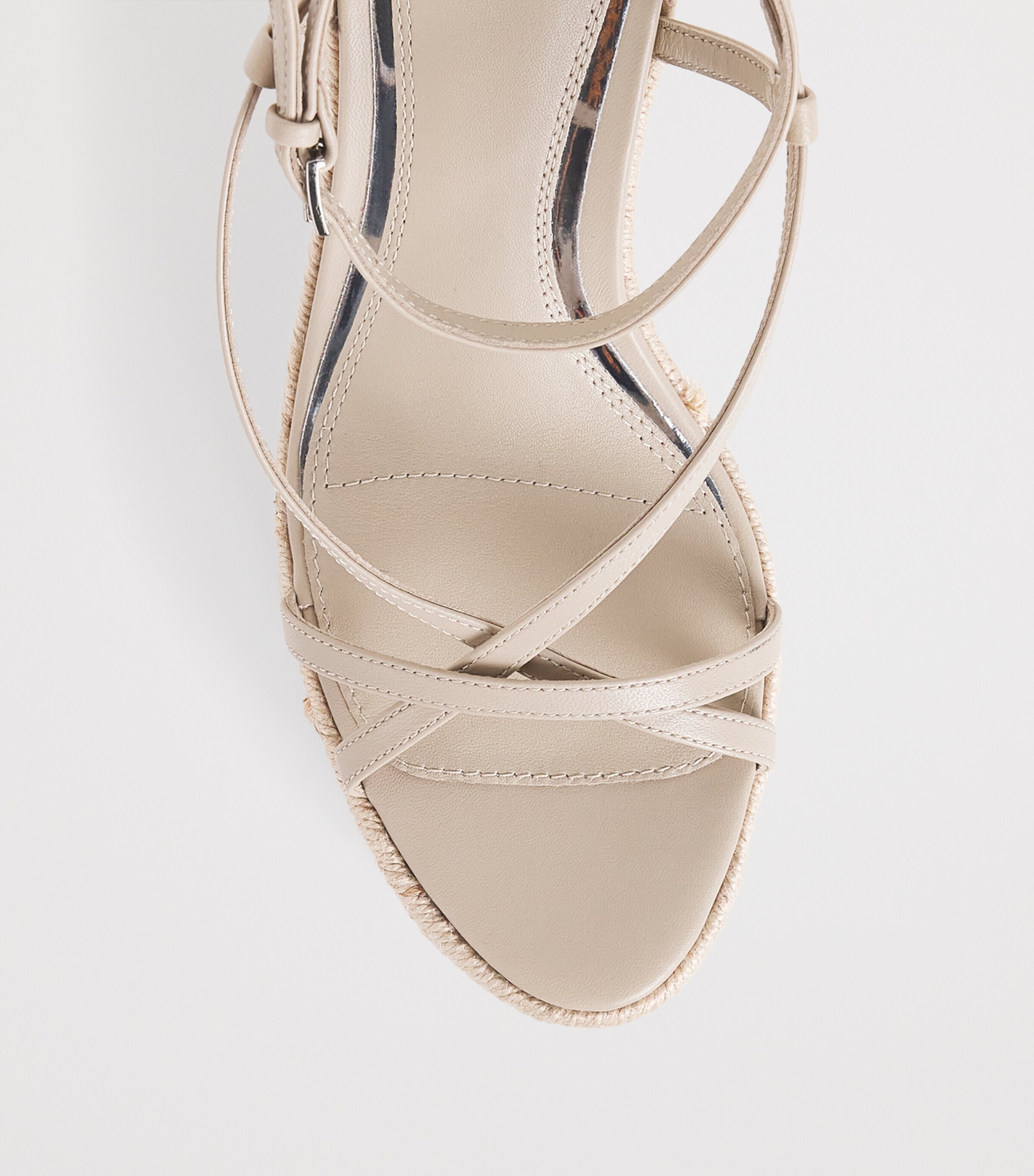 PAIGE Leather Marlowe Wedge Sandals 105 Light Tan Image 5