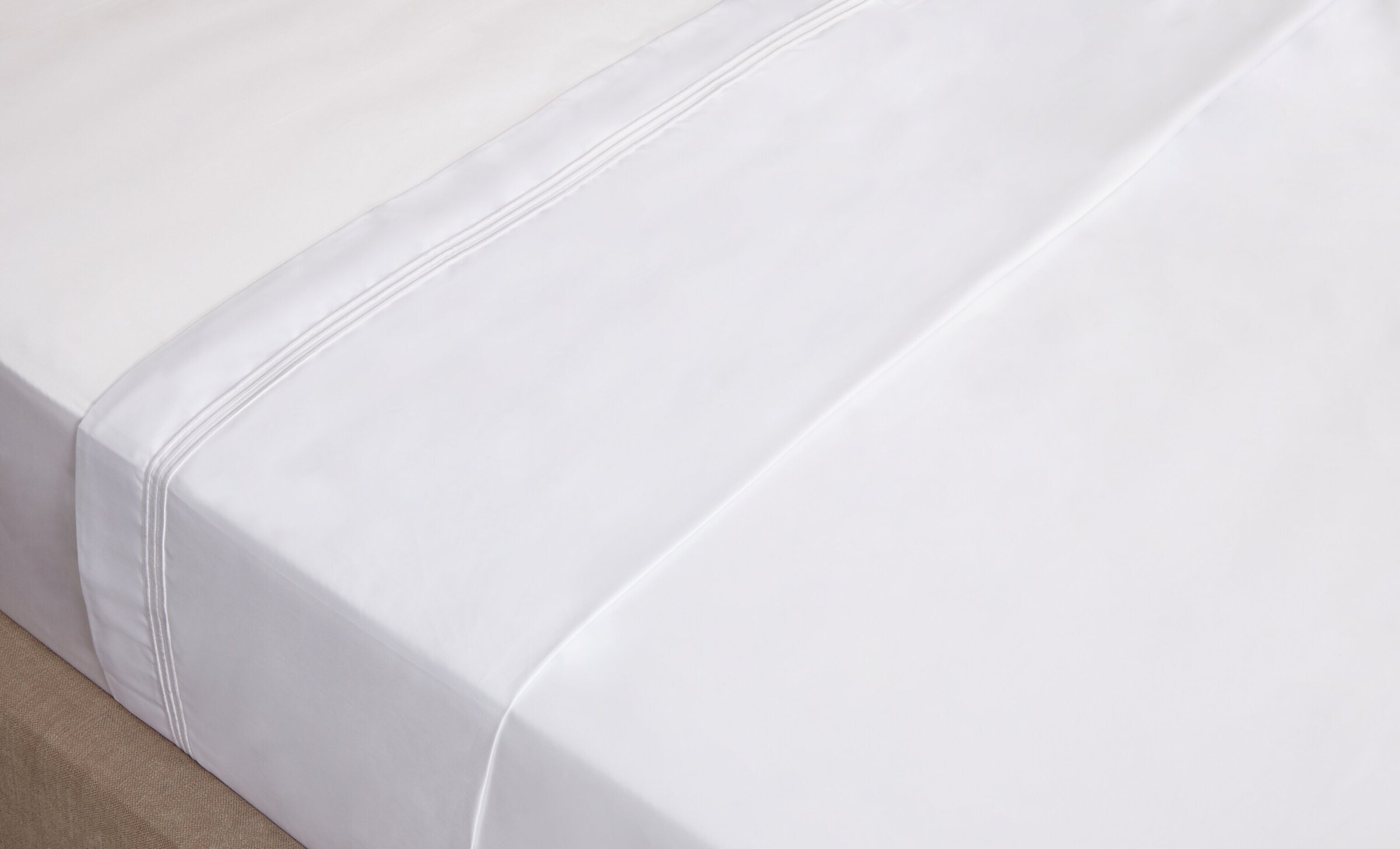 Lancaster Super King Duvet Cover (260cm x 220cm) WHITE Image 4