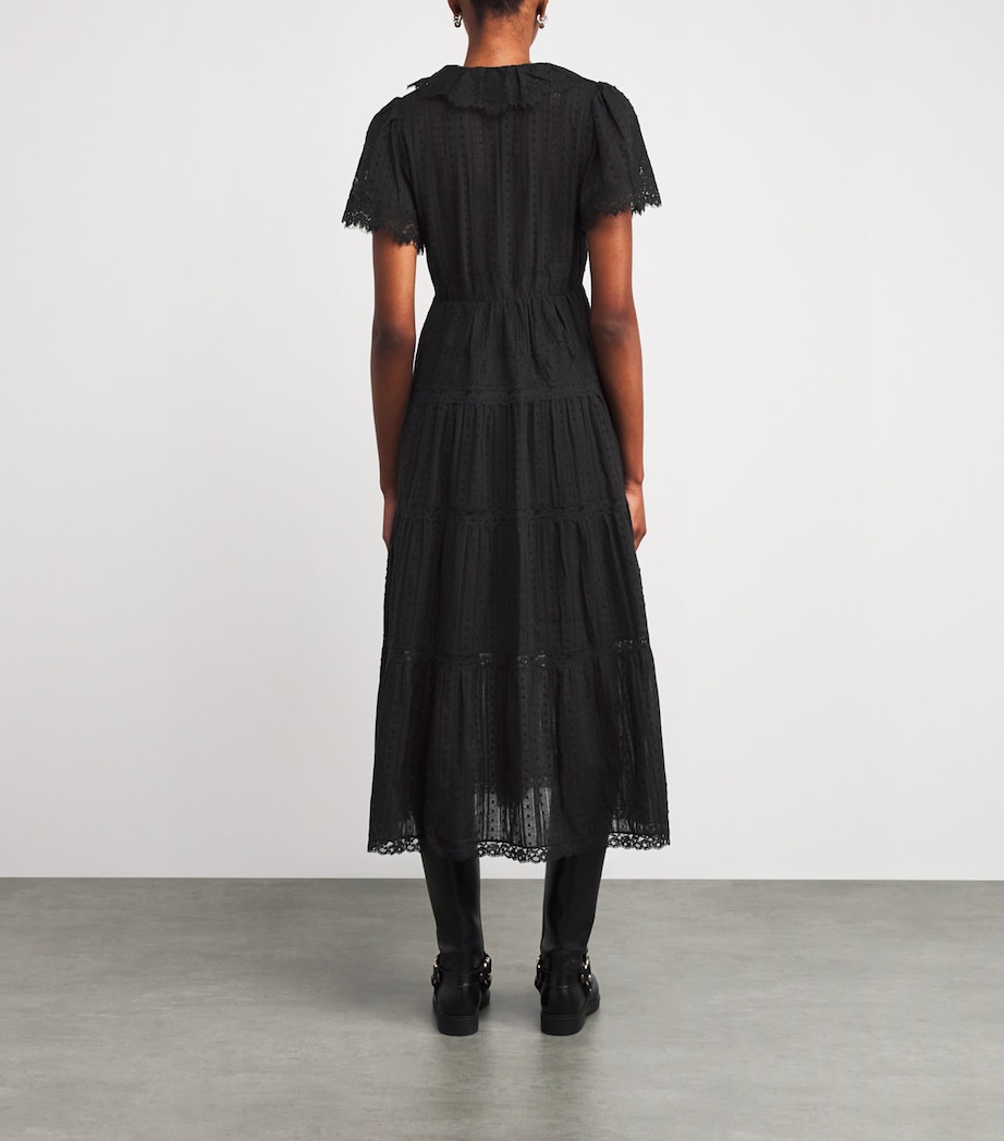 Cotton Gabriella Midi Dress BLACK Image 3