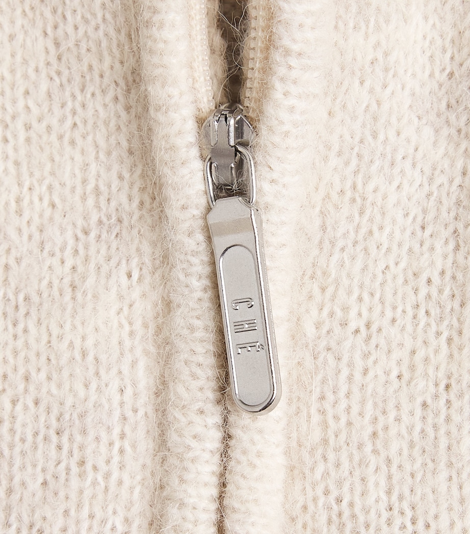 CHÉ Mens Wool-Blend Quarter-Zip Cillian Sweater Ecru Image 6