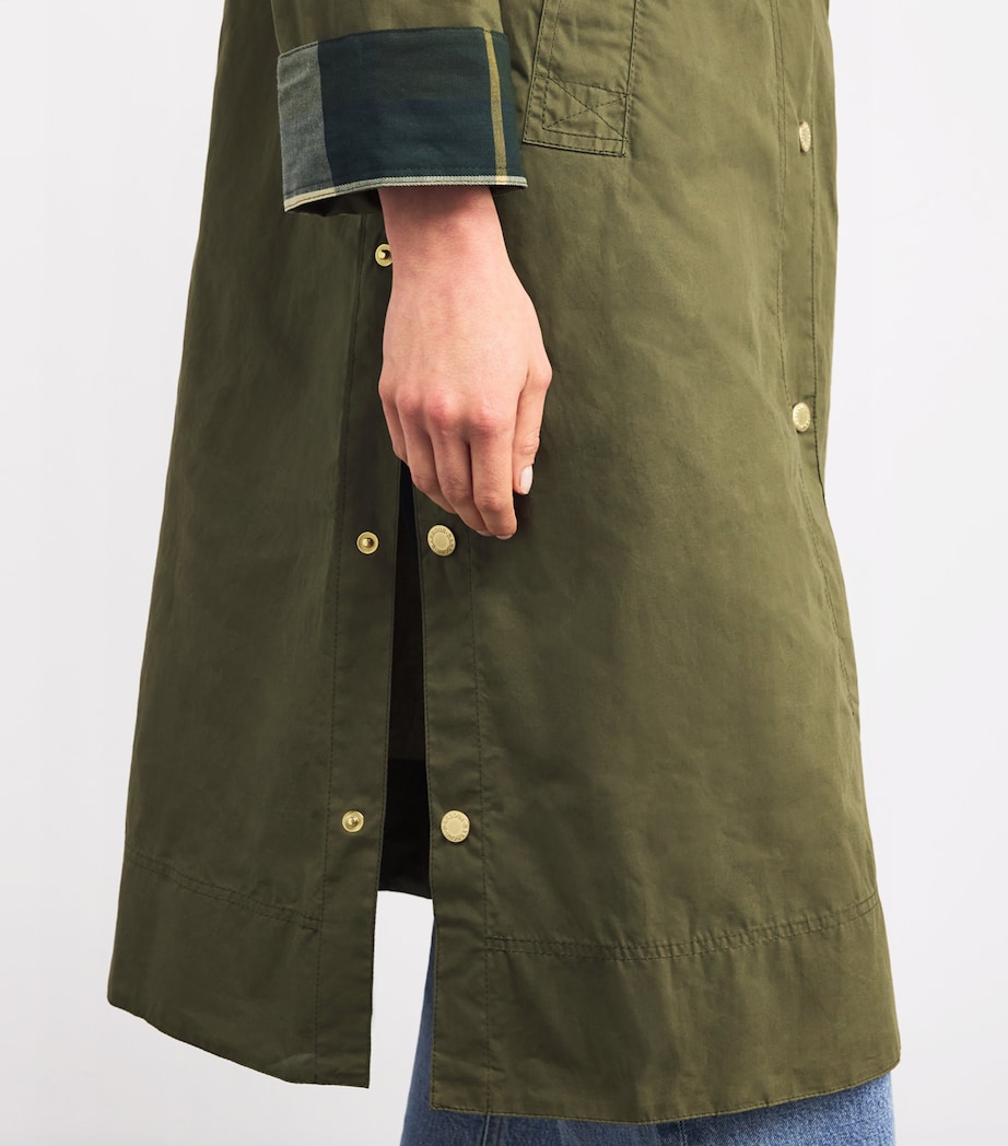 Barbour Womens Ettie Longline Jacket Duky Grn/ancnt Trtn Image 6