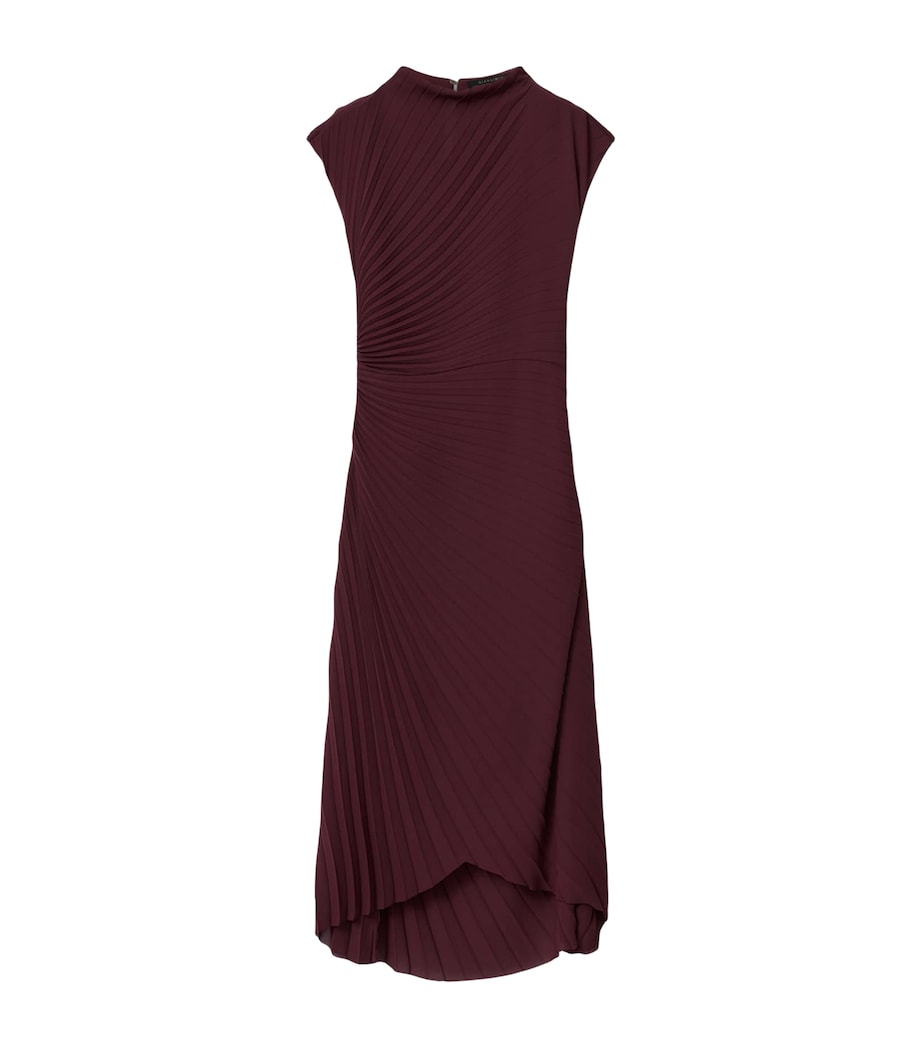 AllSaints Womens Pleated Rayanna Midi Dress Oxblood Red Image 1