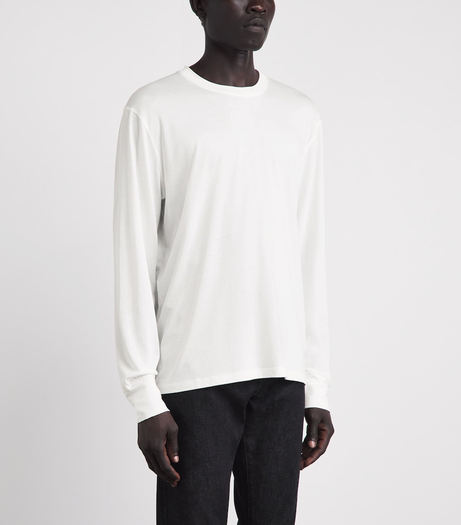 TOM FORD Mens Lyocell-Cotton Long-Sleeve T-Shirt Wab Image 4