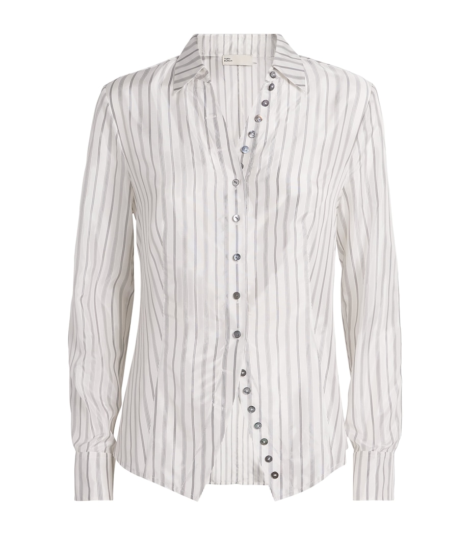 Cinched Stripe Shirt WHITE GRAY BLACK 105 Image 1