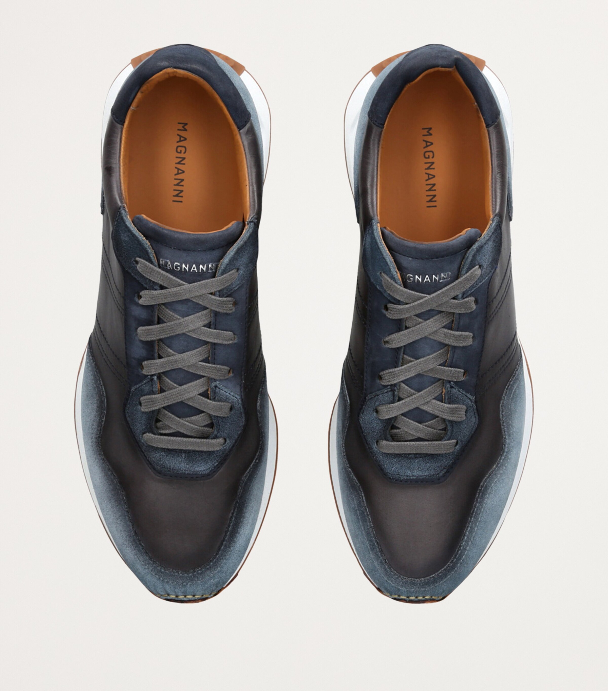 Magnanni Leather Romero II Runner Sneakers Blue Other Image 4