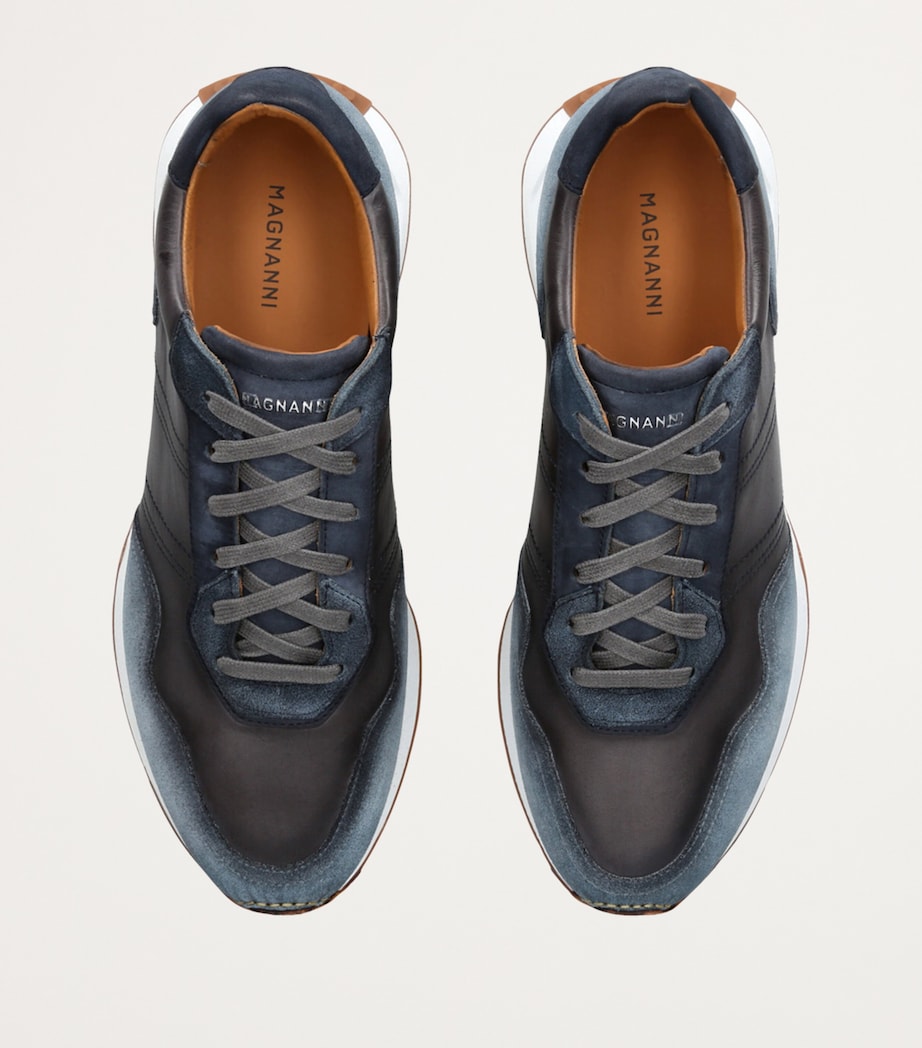 Magnanni Leather Romero II Runner Sneakers Blue Other Image 4