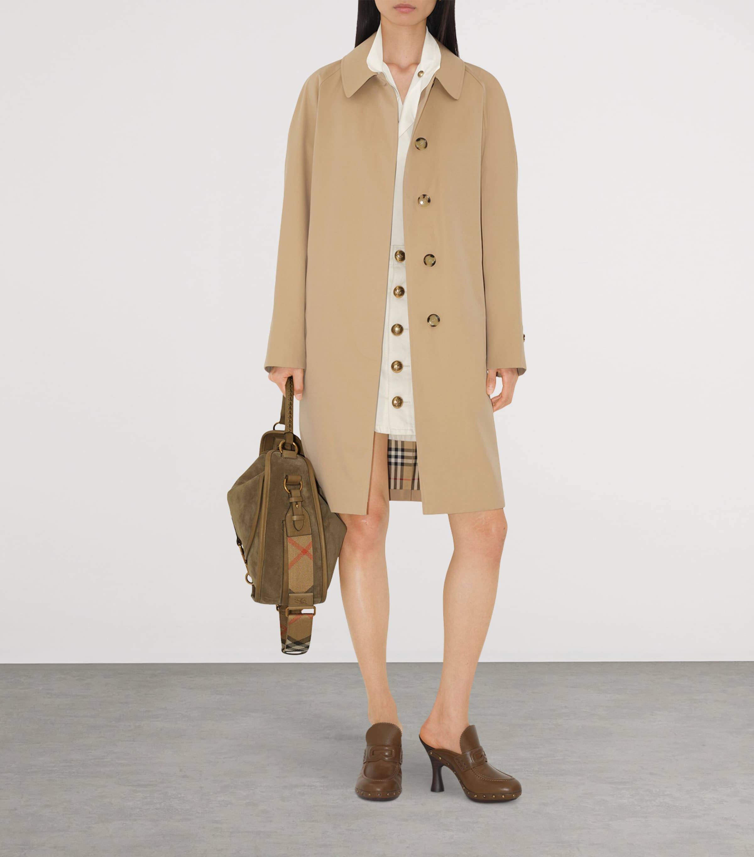 Gabardine Mid-Length Camden Heritage Car Coat HONEY Image 2