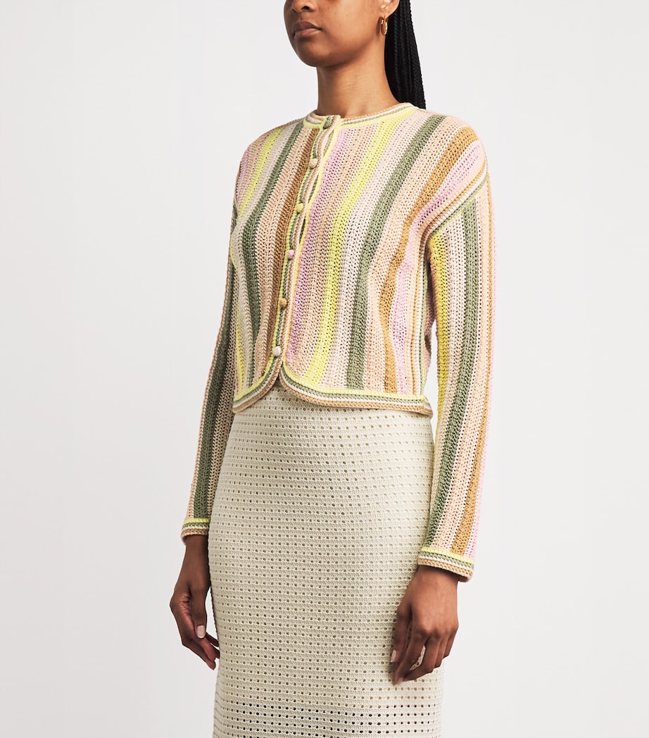 Zimmermann Womens Crochet Stripe Indra Cardigan Image 4