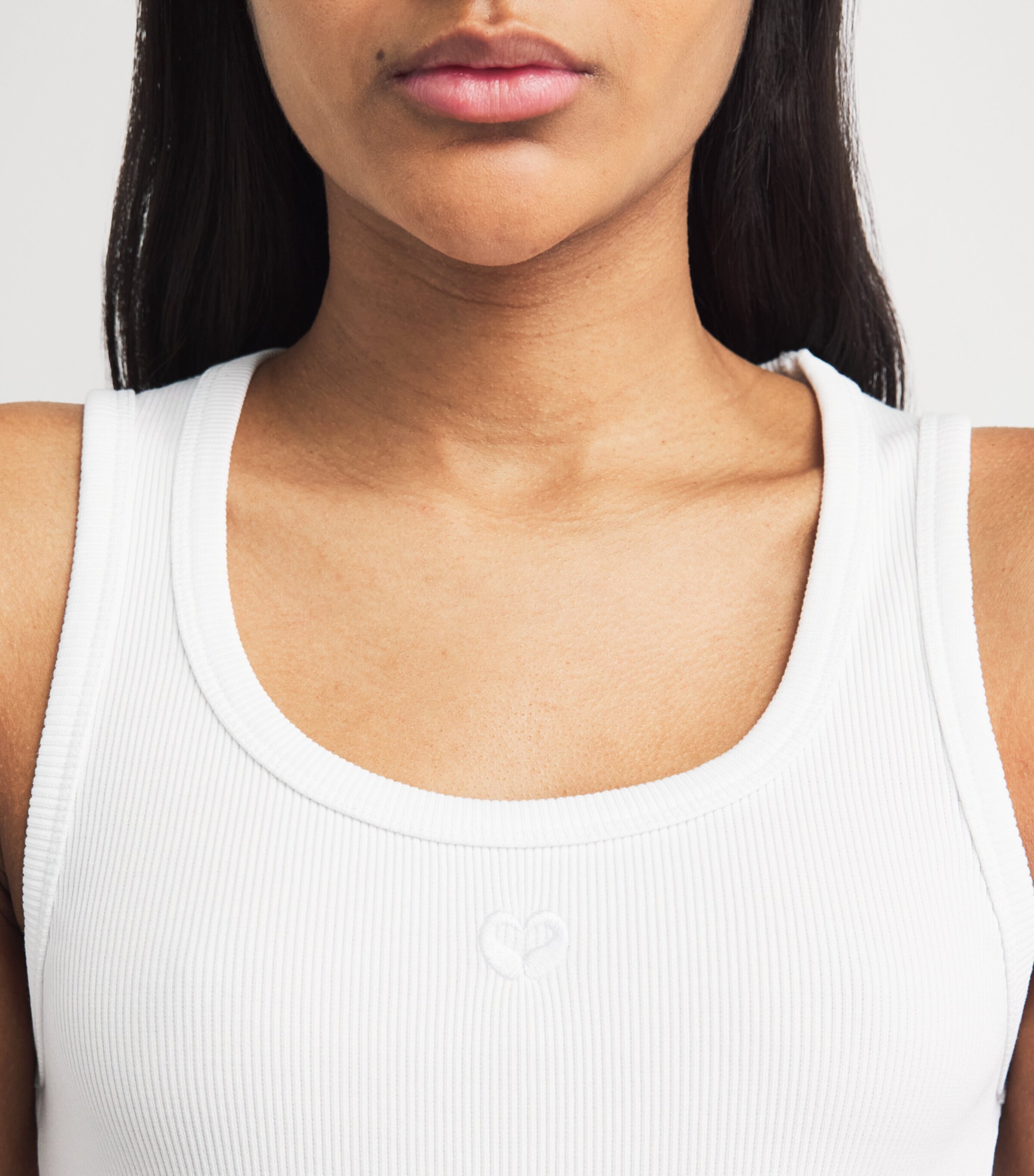 Maje Womens Stretch-Cotton Logo Tank Top White Image 3