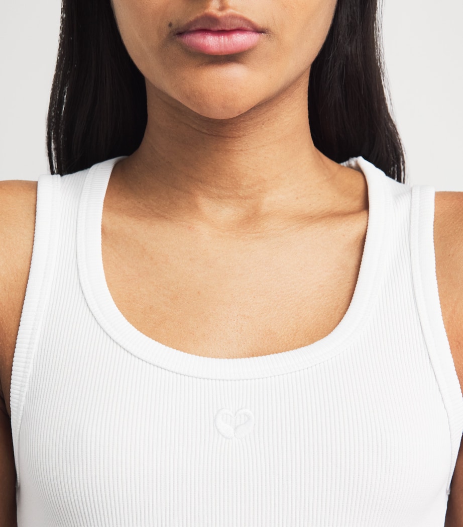 Maje Womens Stretch-Cotton Logo Tank Top White Image 3