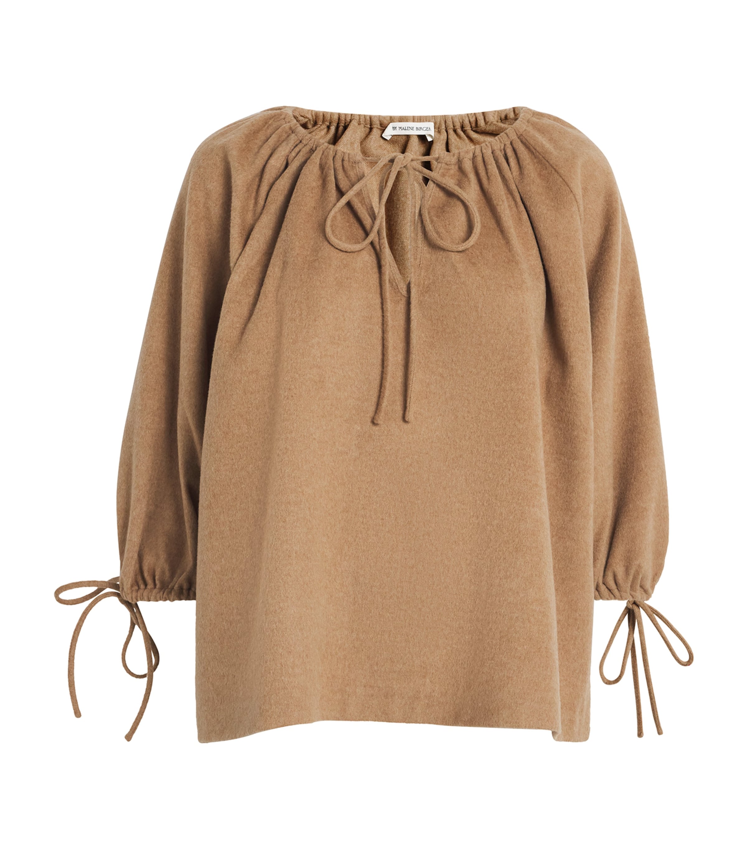 By Malene Birger Wool-silk-cashmere Lilyrose Blouse In Brown
