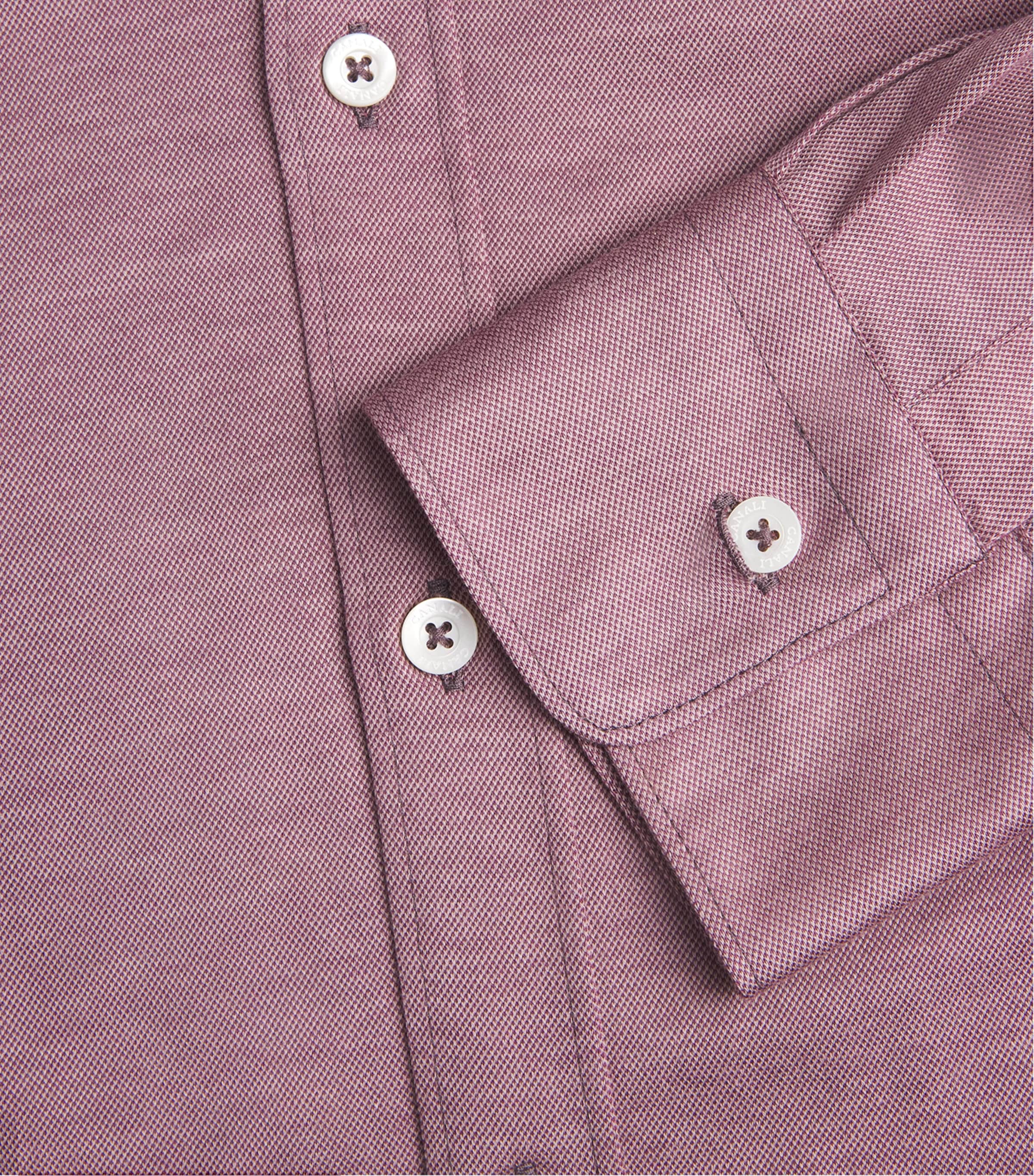 Canali Mens Cotton-Lyocell Jersey Shirt Red Image 6