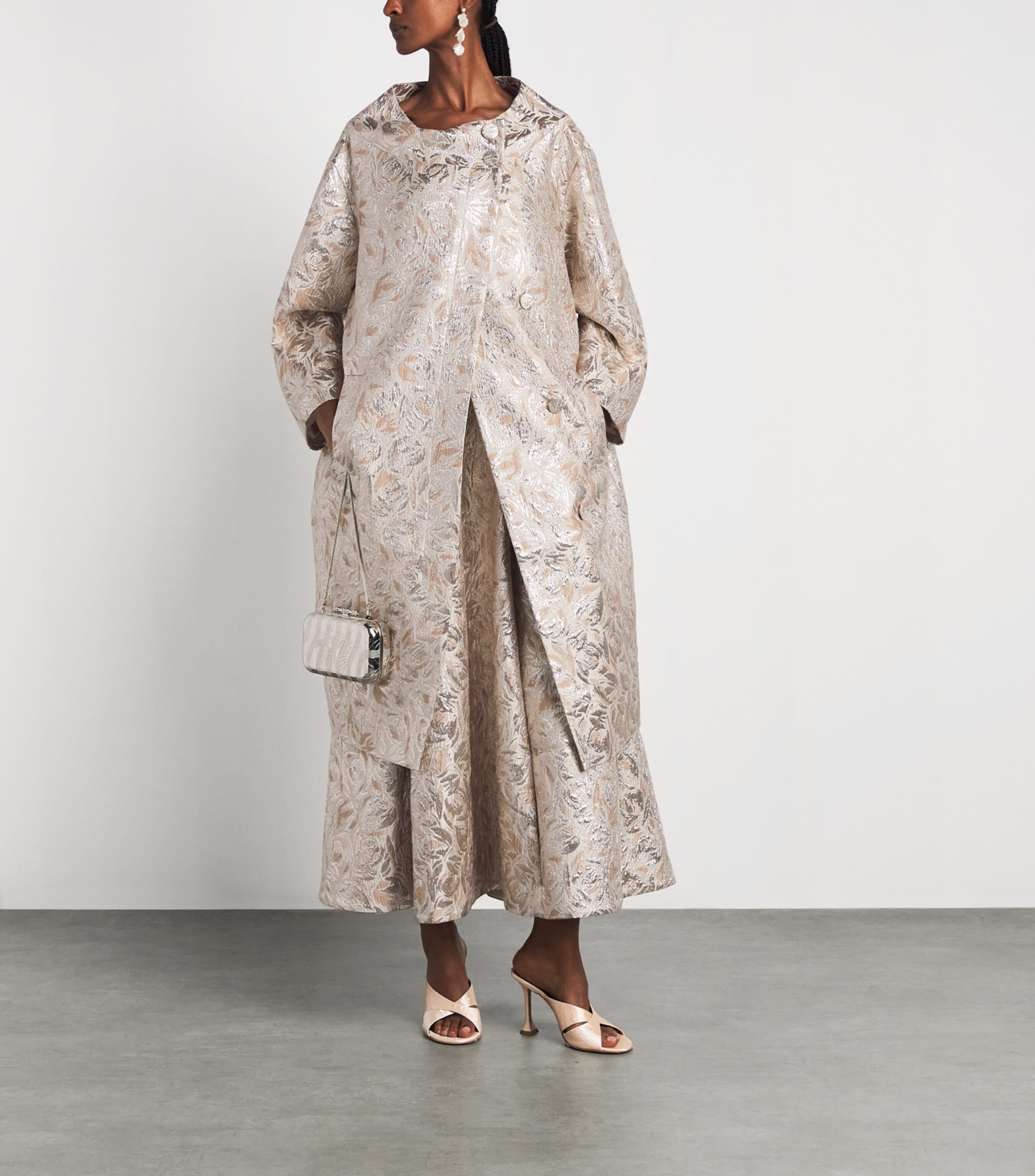 Huishan Zhang Womens Pippa Opera Coat Gold Image 2