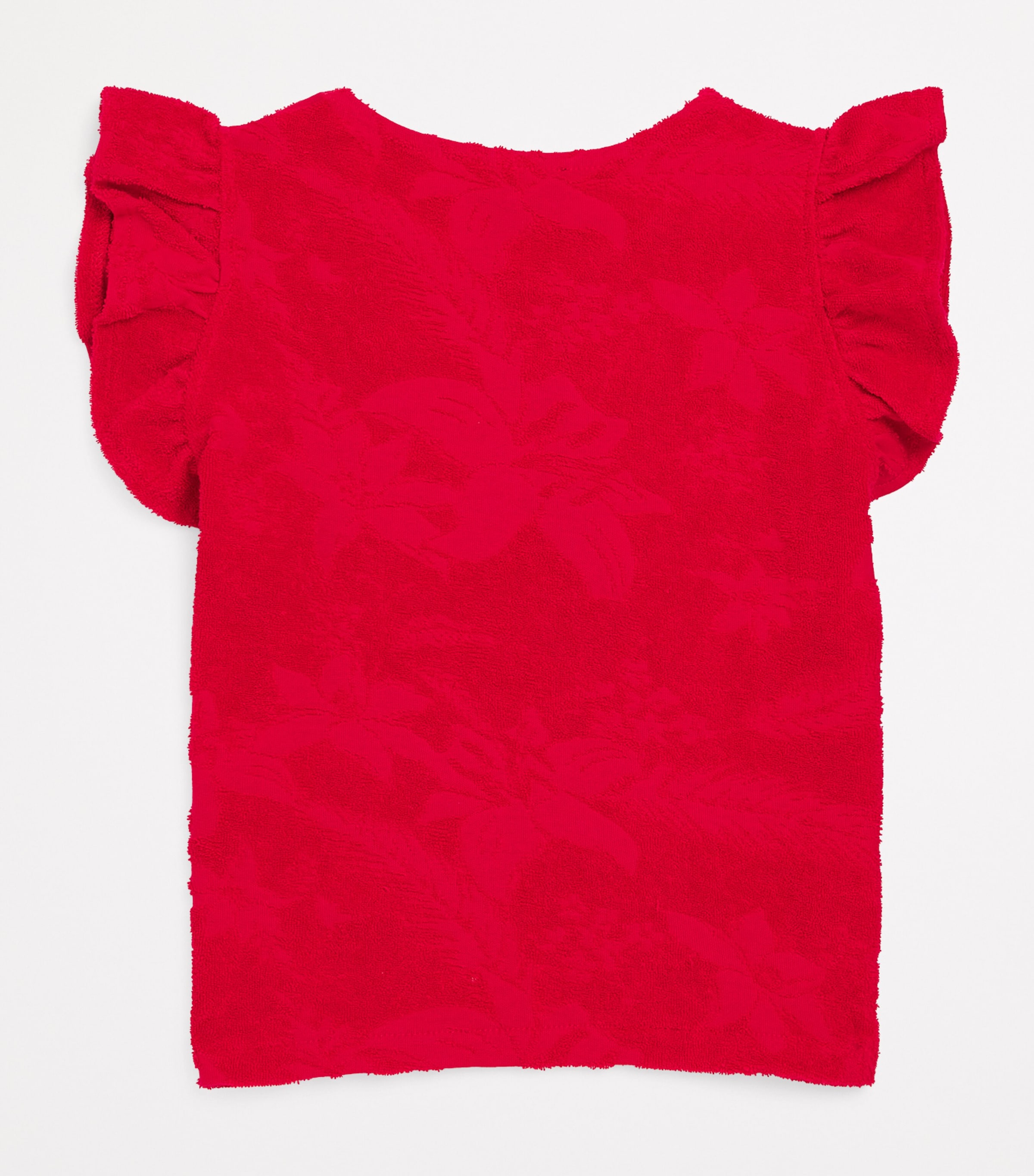 Towelling Frill-Trim Top (2-14 Years) 228 LIPSTICK Image 2