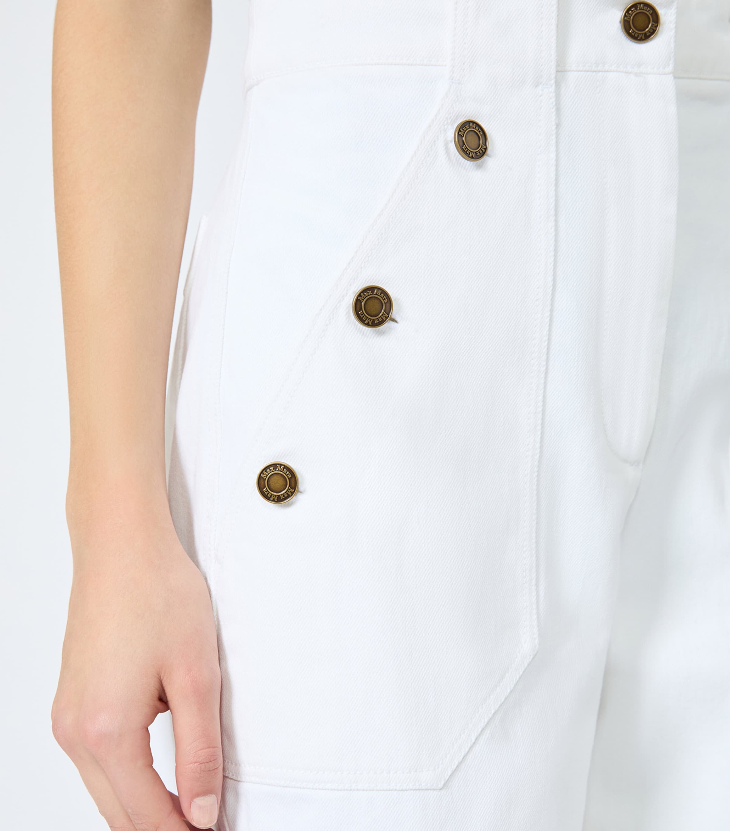 Max Mara Womens Cotton Wide-Leg Trousers White Image 5