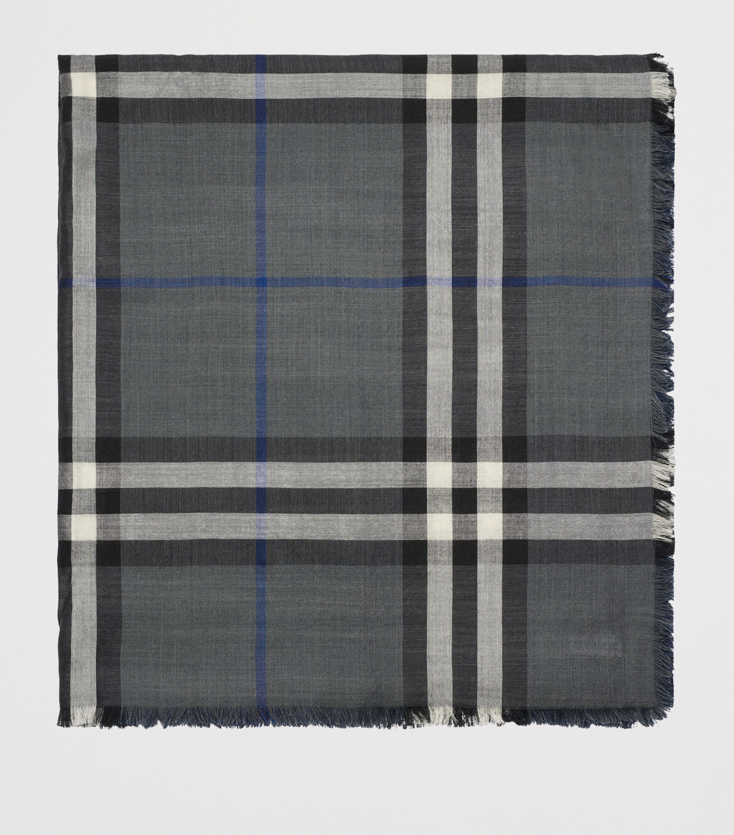 Wool-Silk Reversible Check Scarf MARLBOROUGH GREY/MAS Image 2