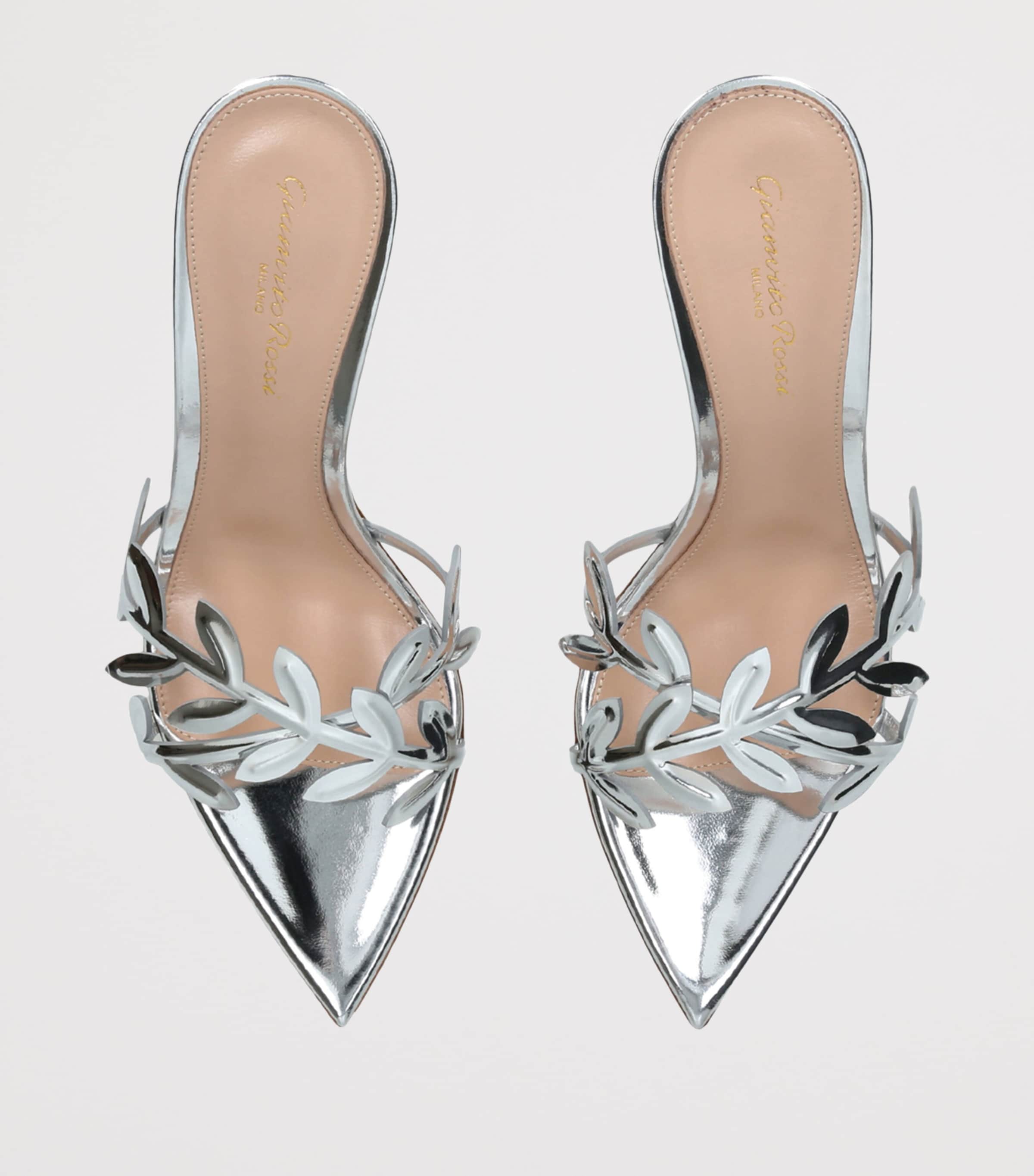 Gianvito Rossi Leather Flavia Heeled Sandals 85 Silver Image 3