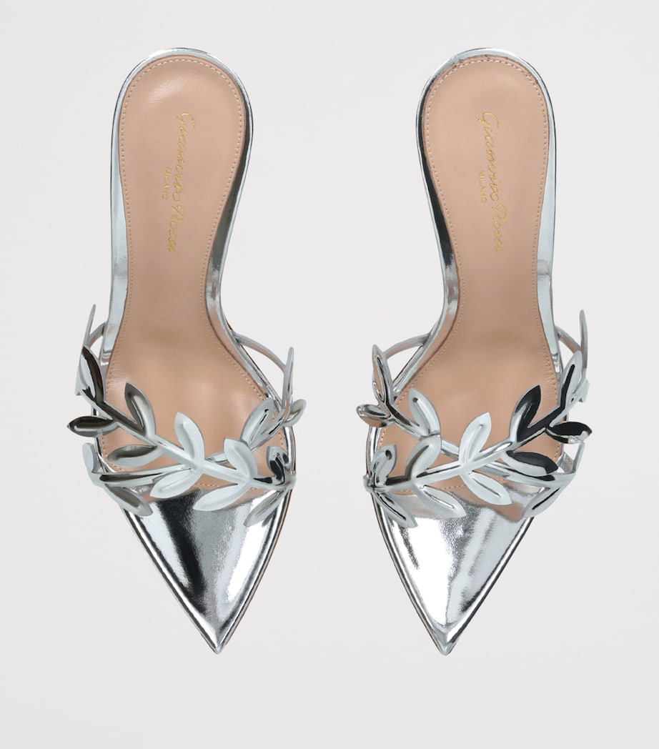 Gianvito Rossi Leather Flavia Heeled Sandals 85 Silver Image 3