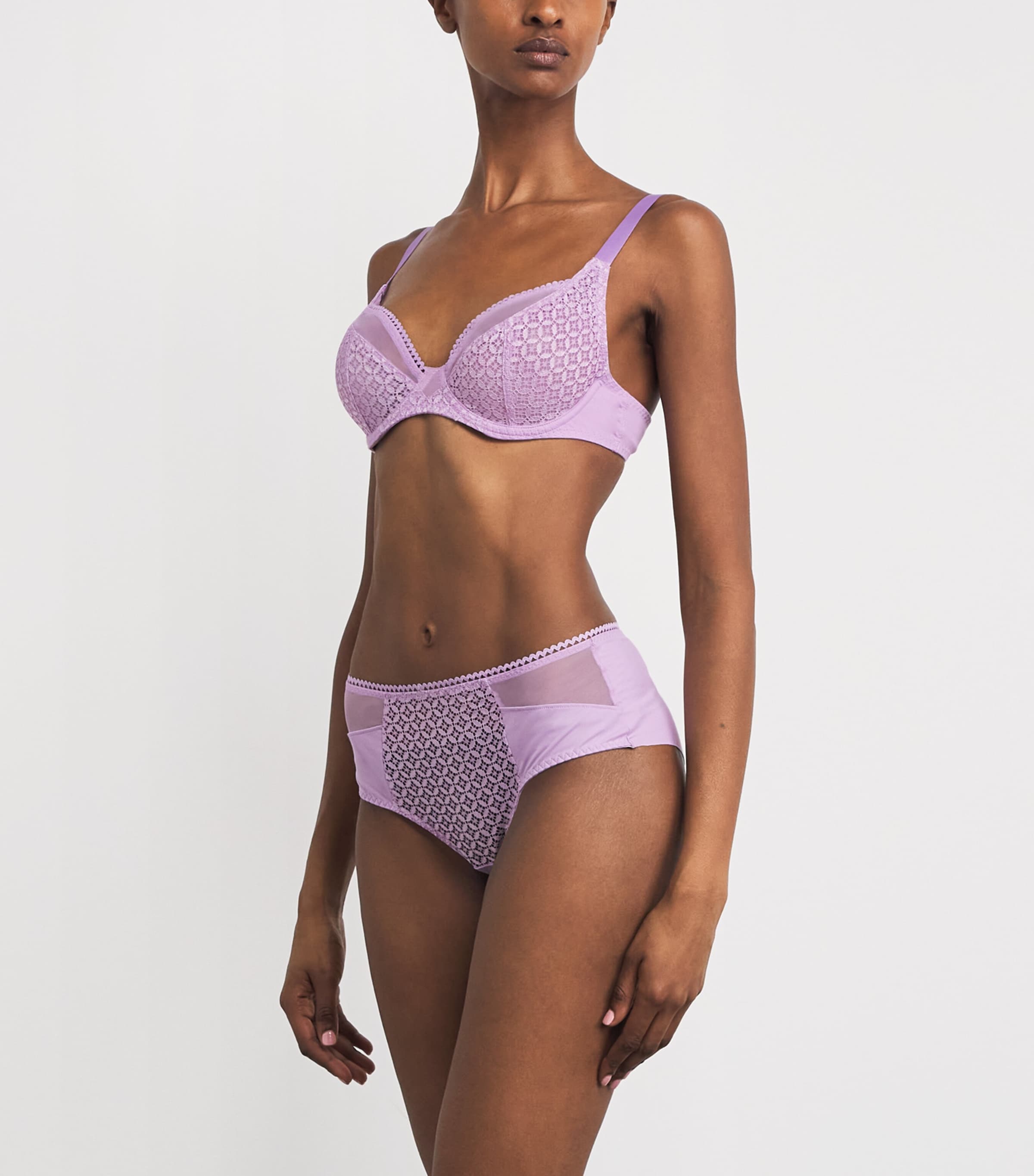 Maison Lejaby Purple Lace Memories Briefs | Harrods US