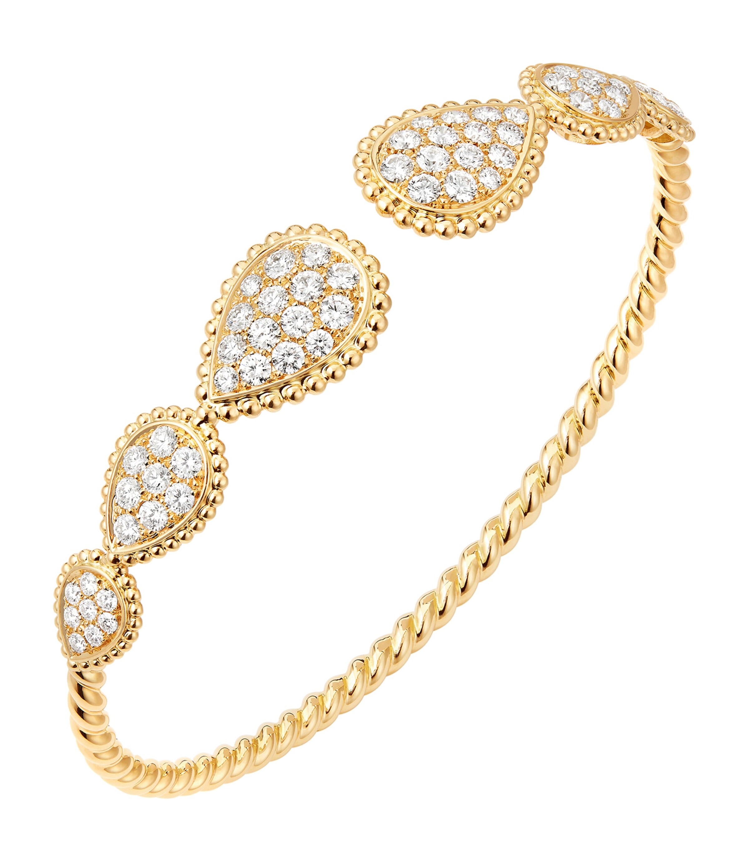 Small Yellow Gold and Diamond Serpent Bohème Bracelet GOLD Image 3