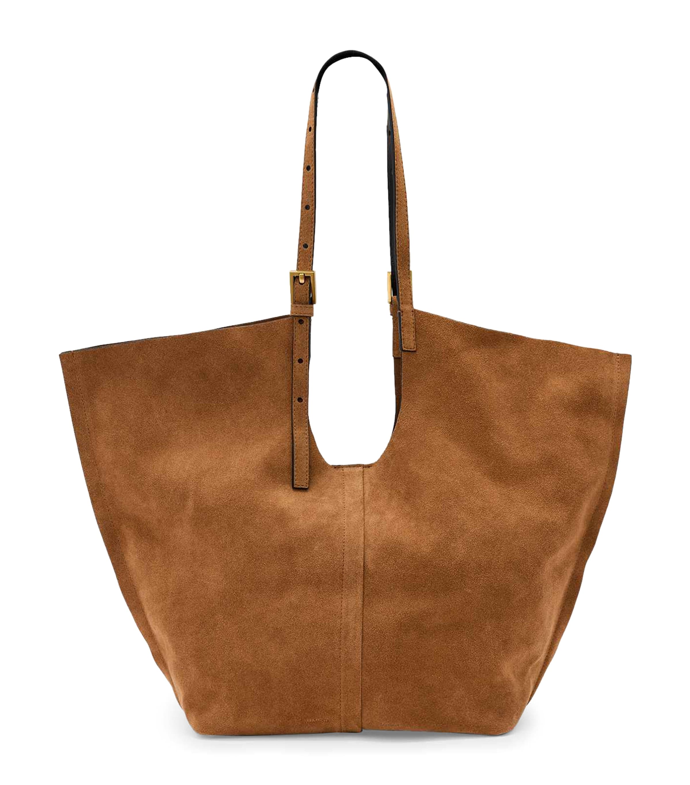 AllSaints Suede Ara East-West Tote Bag Arizona Tan Brown Image 1