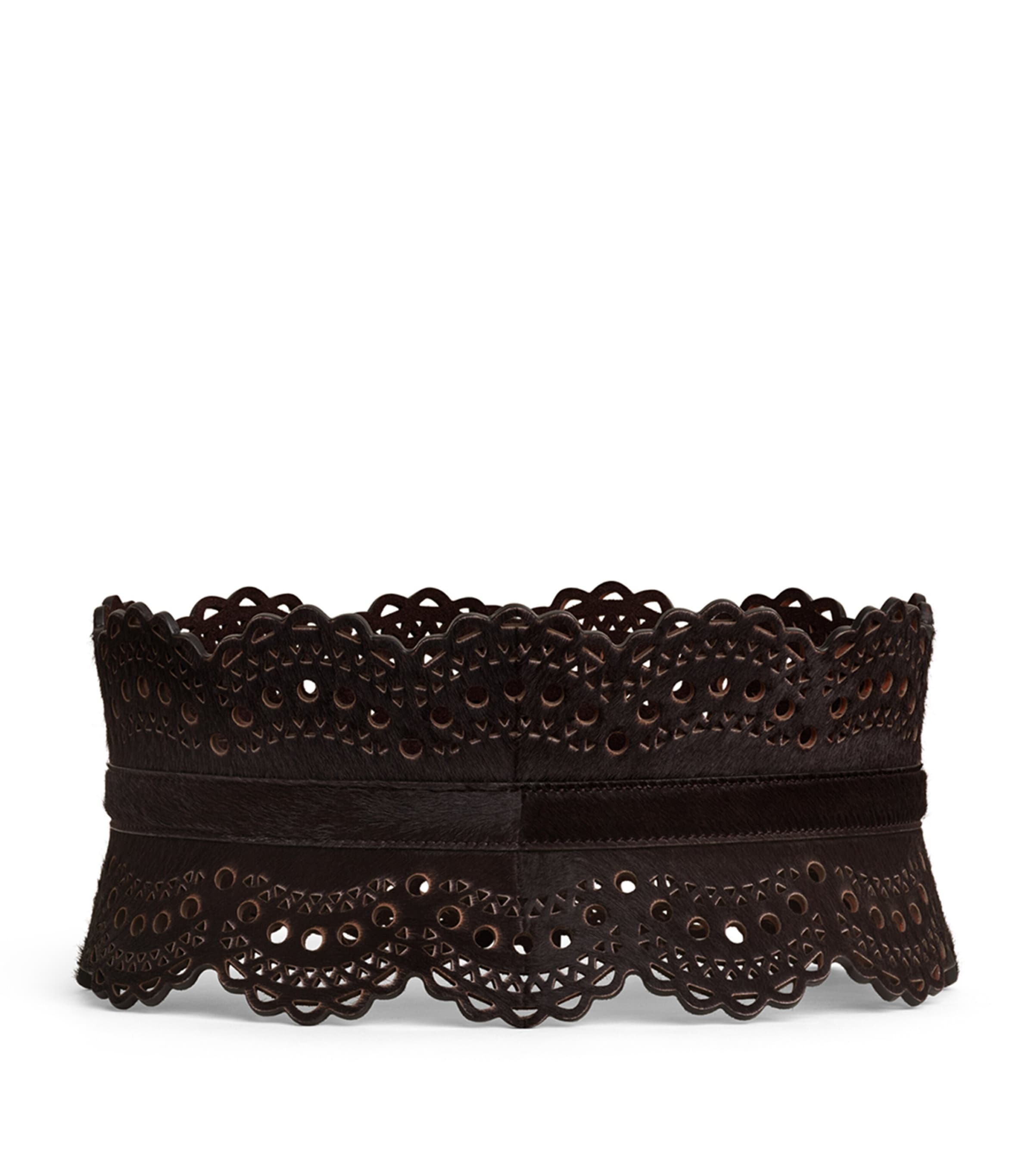 Alaïa Leather Bustier Belt Chocolate Image 2