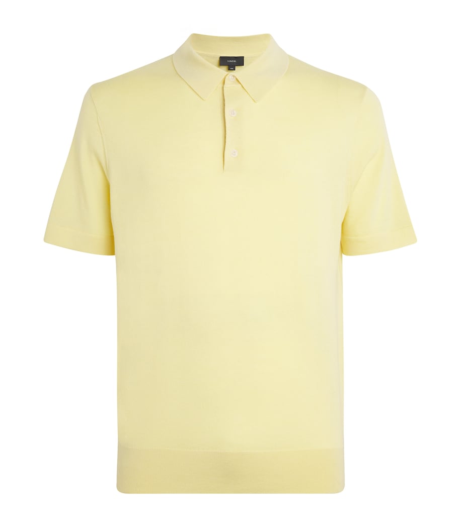 Wool-Cashmere Featherweight Polo Sweater GOLDEN HAZE-716GDH Image 1