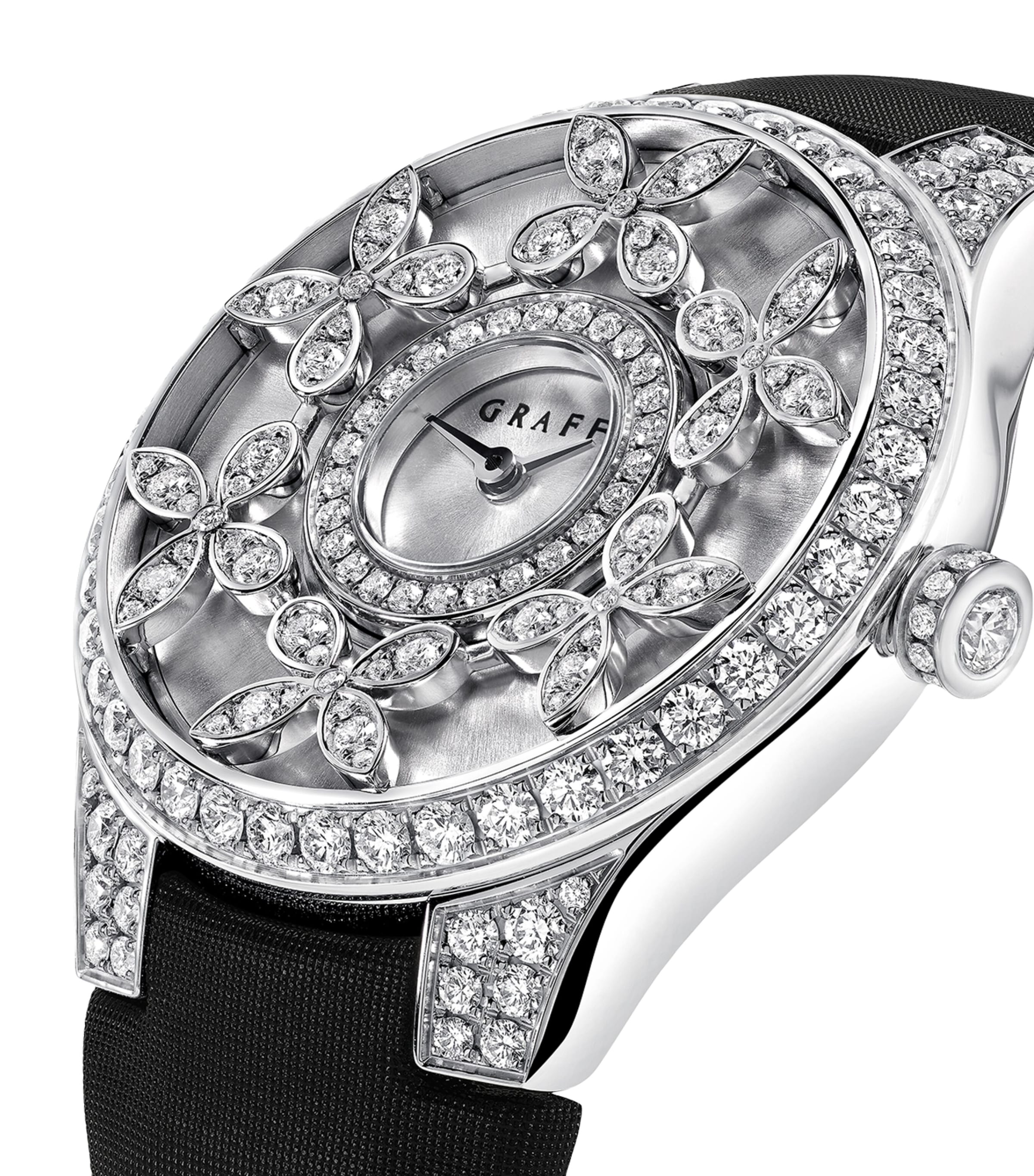 Platinum and Diamond Classic Butterfly Watch 28mm STAINLESS STEEL Image 3