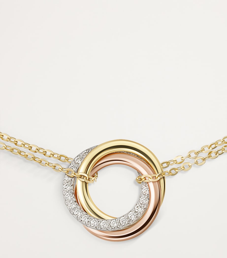 White, Yellow, Rose Gold and Diamond Trinity Bracelet MIXED GOLD Image 6