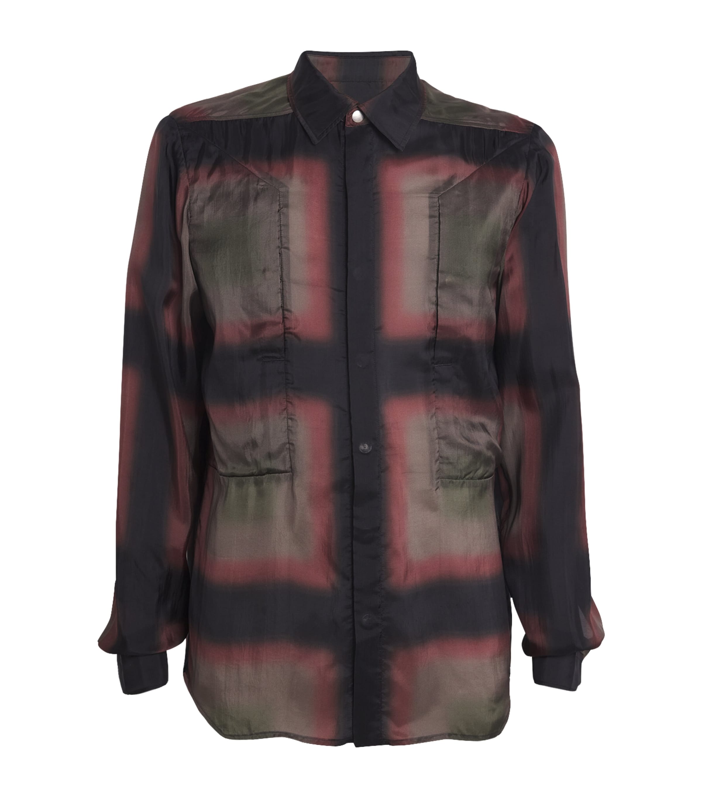 Shop Rick Owens Geometric Print Shirt