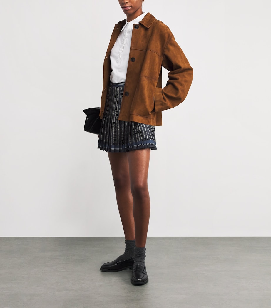 Pleated Printed Mini Skirt DARK PRINT Image 2