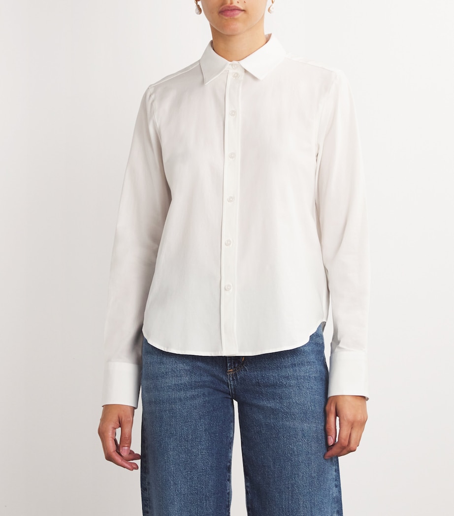 Cotton Travel Layering Shirt WHITE Image 3