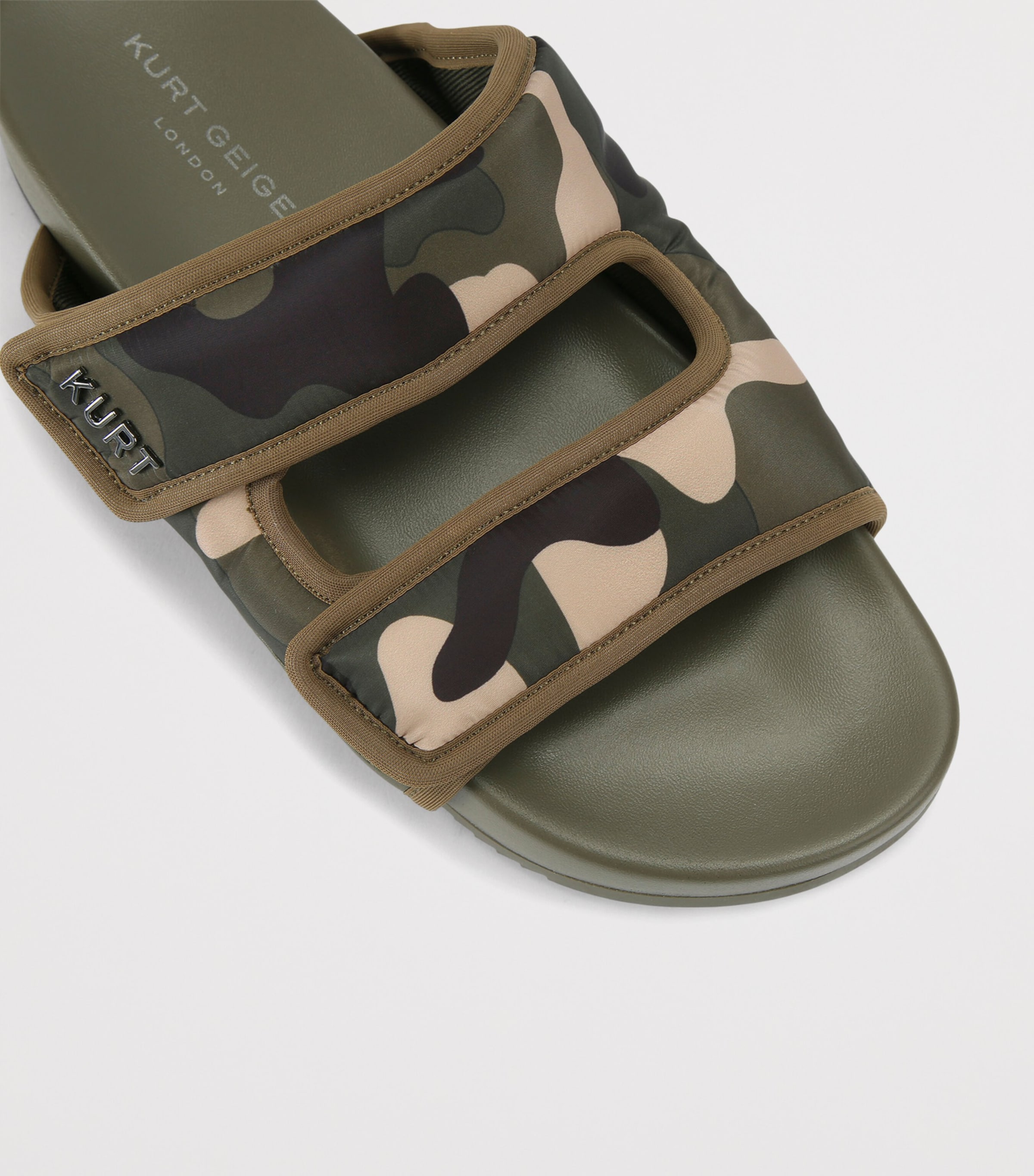 Kurt Geiger London Mens Puff Sandals Dark Green Image 2