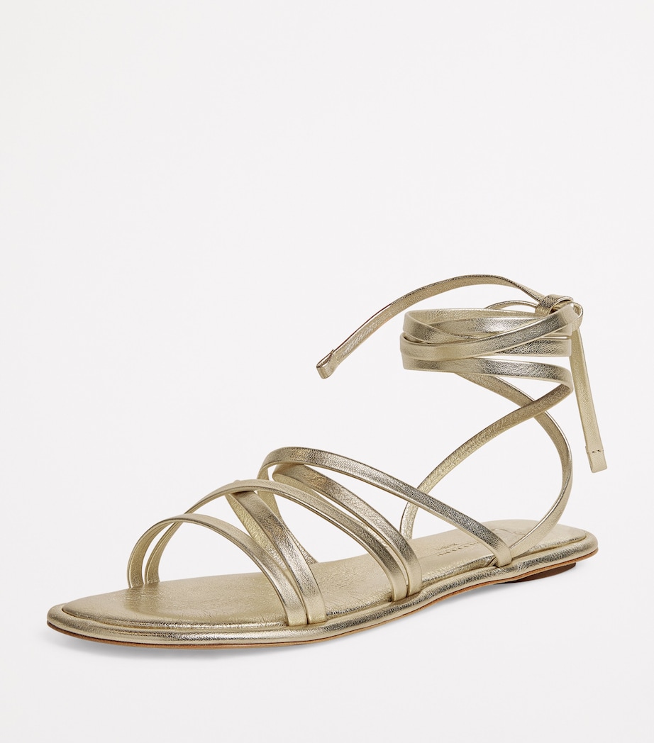 Metallic Leather Gladiator Sandals GOLD Image 3