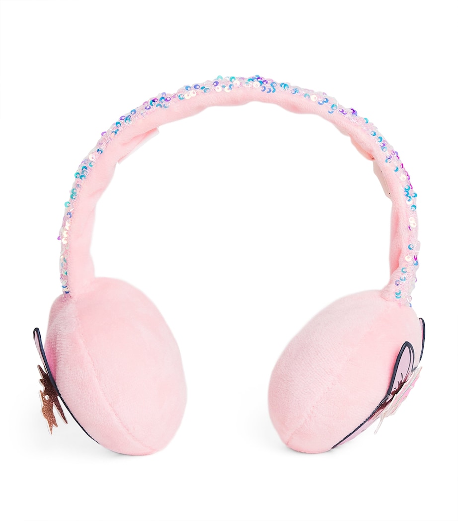 Embellished Cat Earmuffs PEACH Image 1