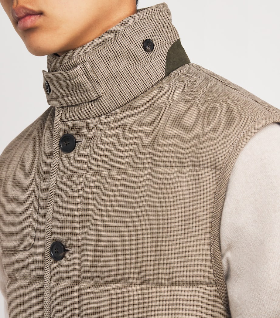 Lambswool Check Rothbury Gilet DARK PEPPERCORN Image 6
