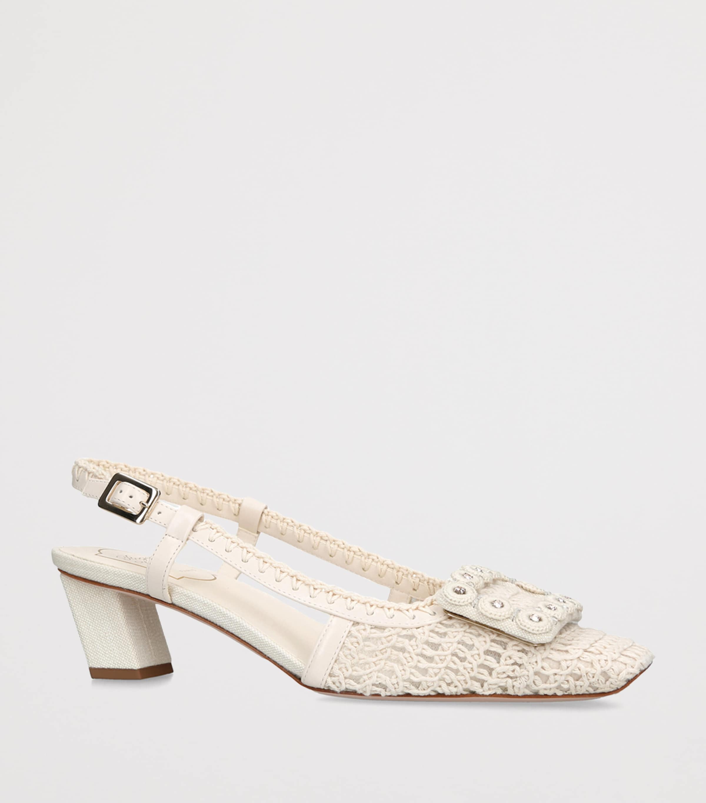 Roger Vivier Crochet Belle Vivier Slingback Pumps 45 White Image 2
