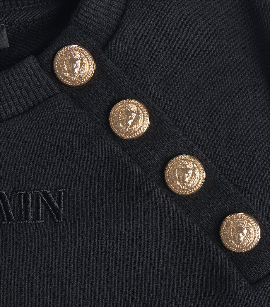 Balmain Kids Cotton Logo Sweatshirt (6-14 Years) Black/gold Image 3