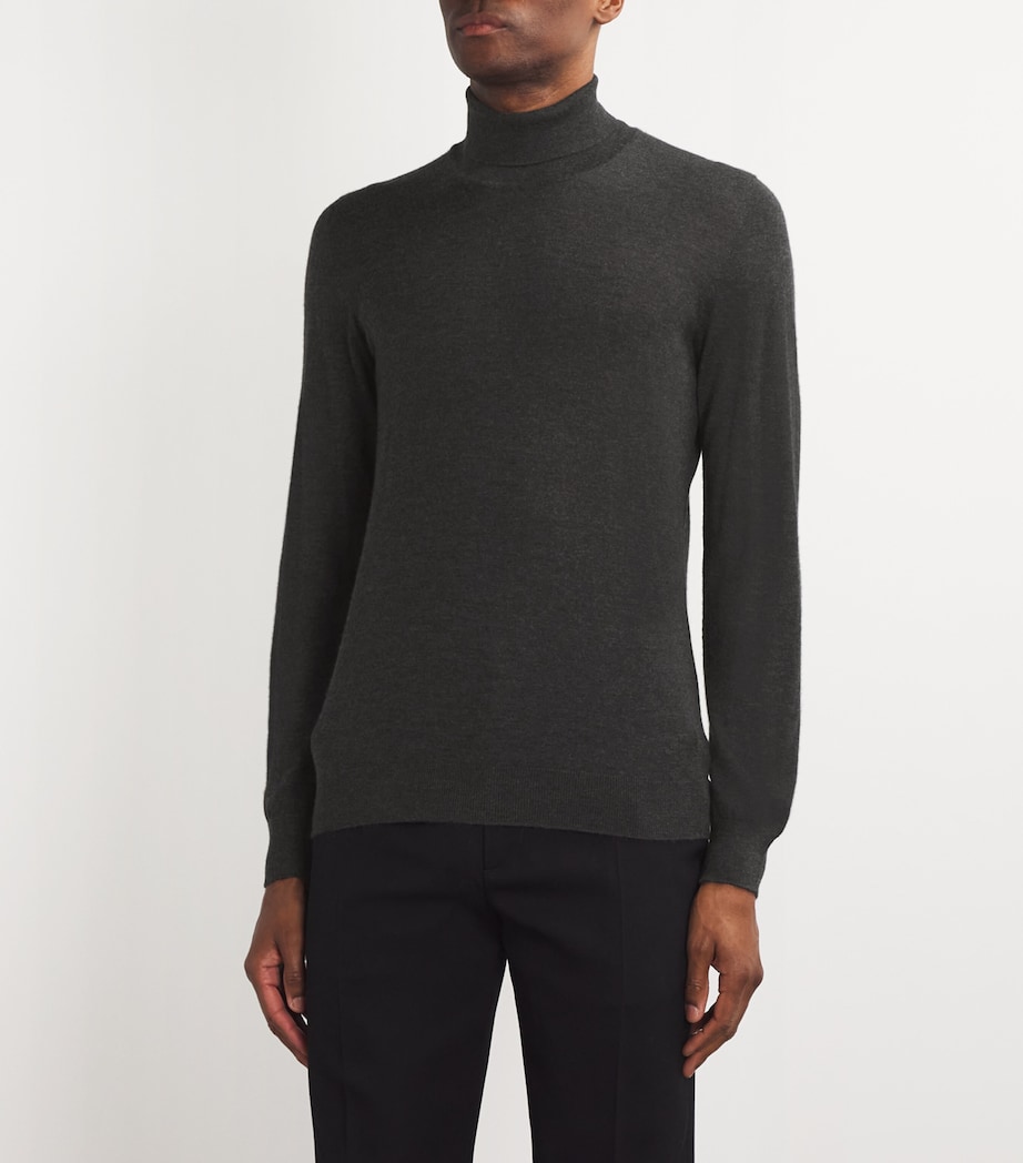 Superfine Cashmere Rollneck Sweater HA7180 CHARCOAL Image 3