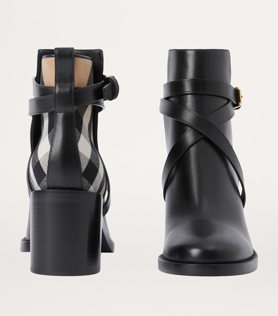 Check Ankle Boots 70 BLACK-ARCHIVE BEIGE Image 4