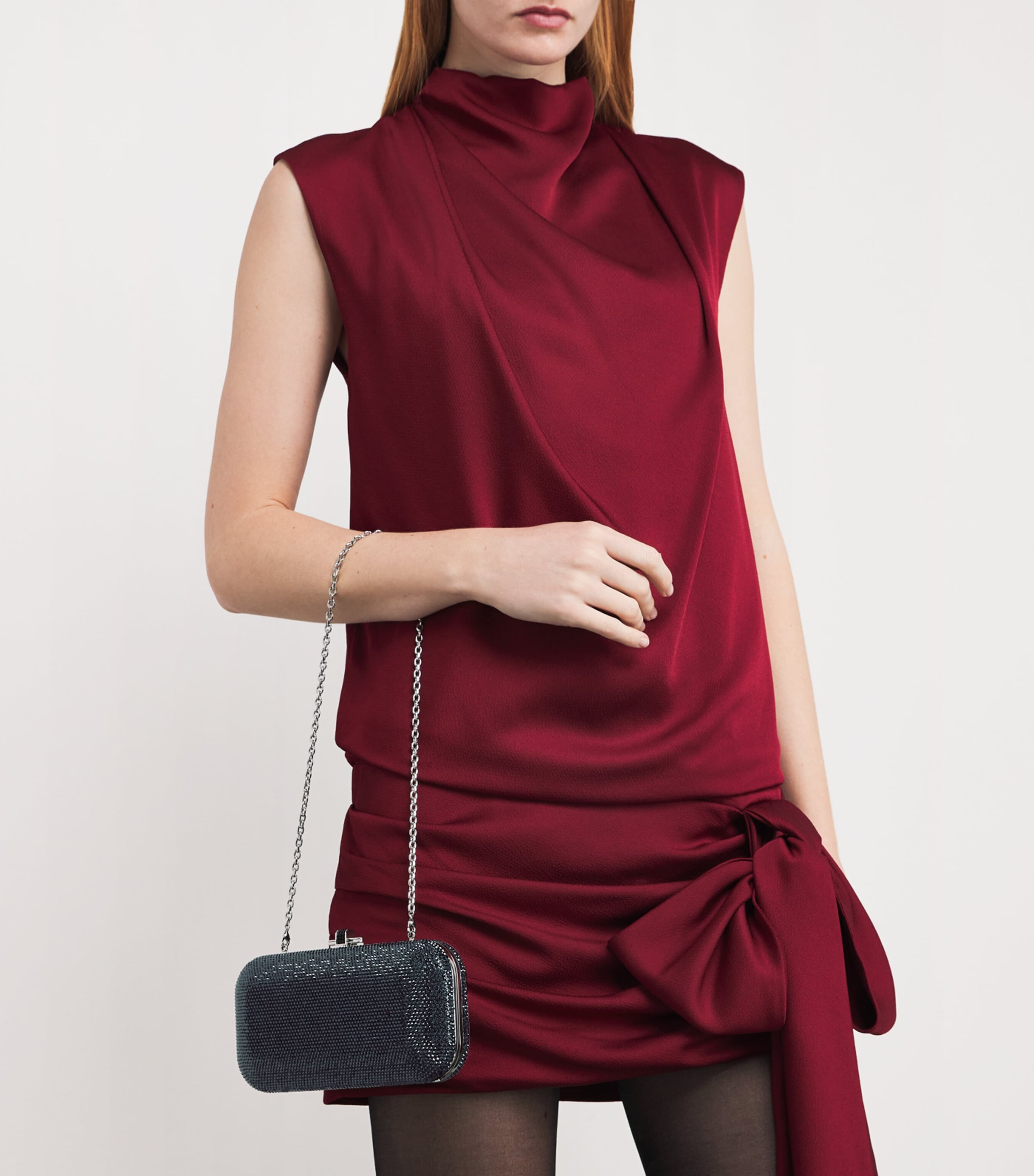 Crystal-Embellished Long Slide Clutch Bag SJET JET Image 5