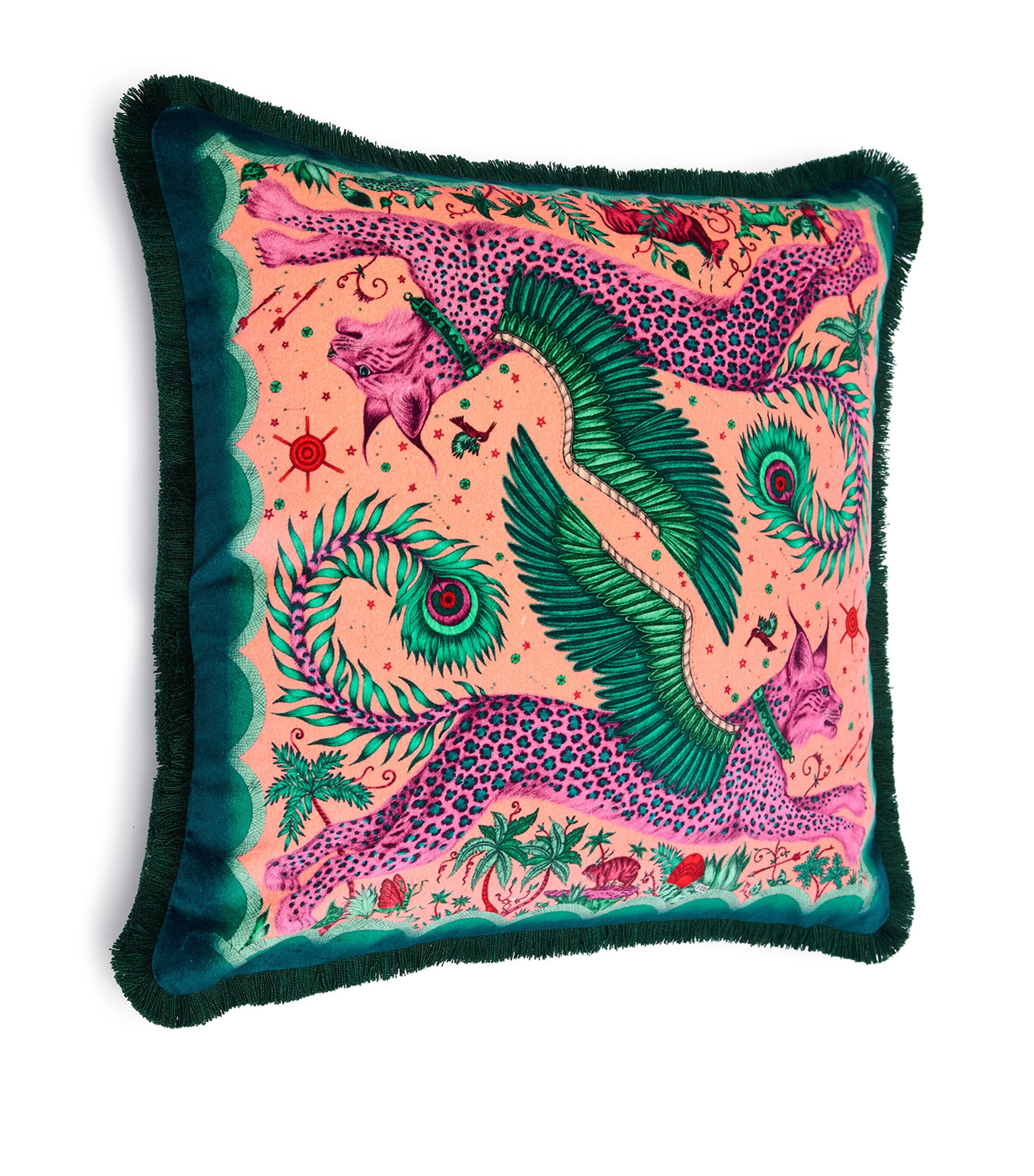 Velvet Lynx Cushion (45cm x 45cm) MAGENTA Image 2