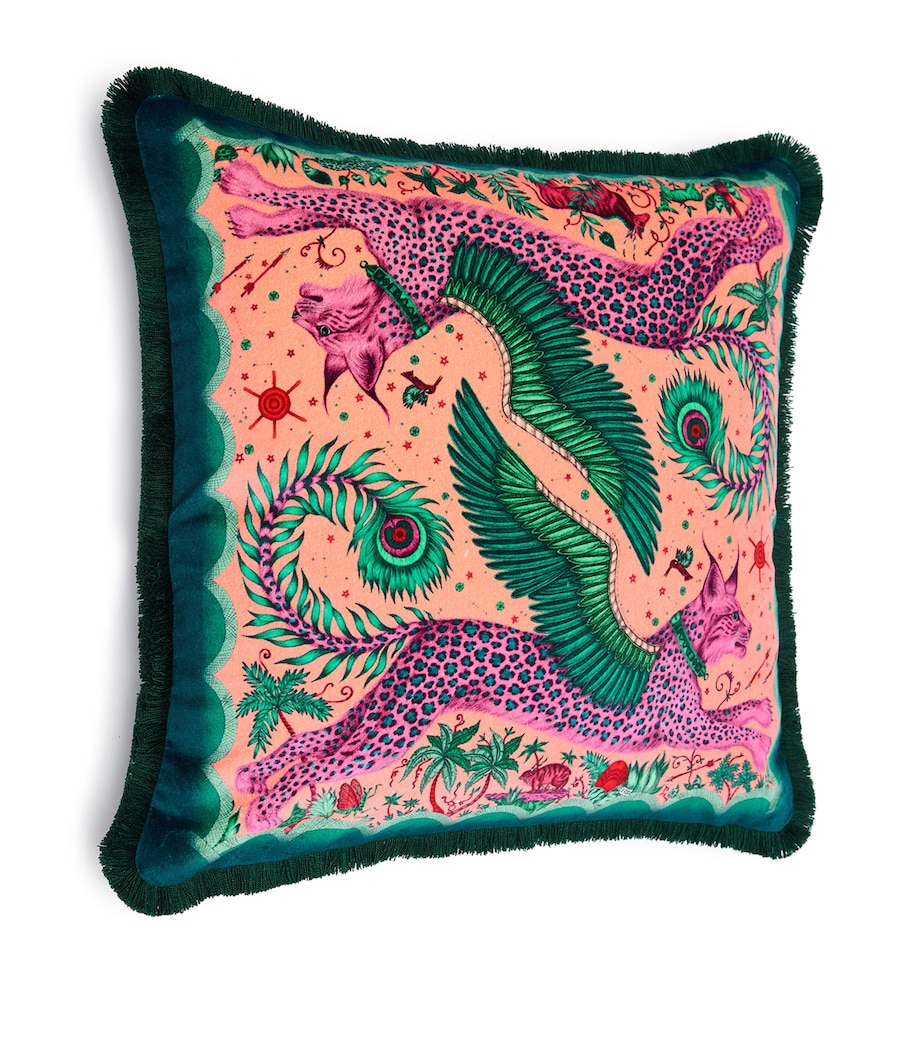 Velvet Lynx Cushion (45cm x 45cm) MAGENTA Image 2