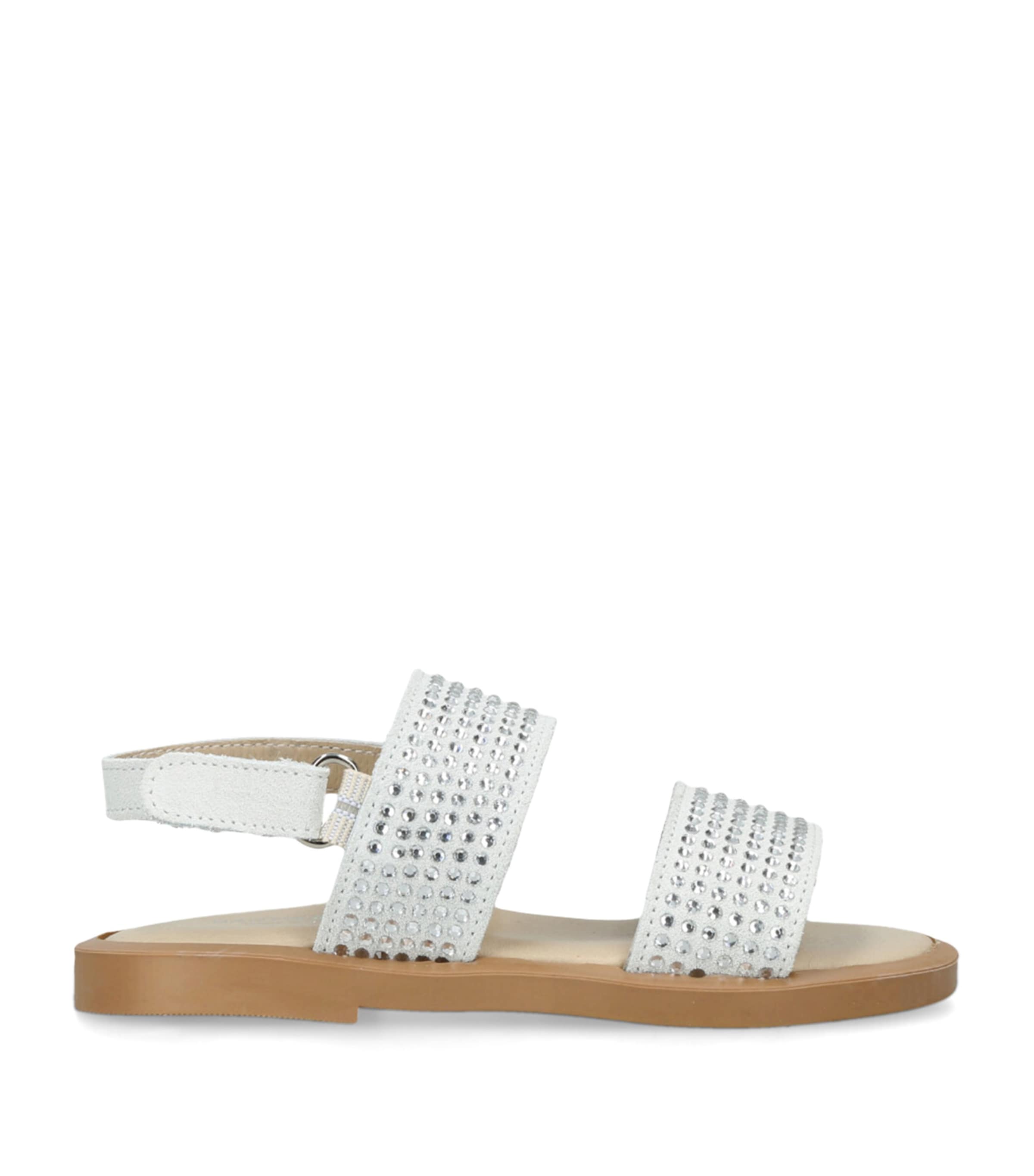 BabyWalker Suede Crystal-Embellished Sandals White Image 1
