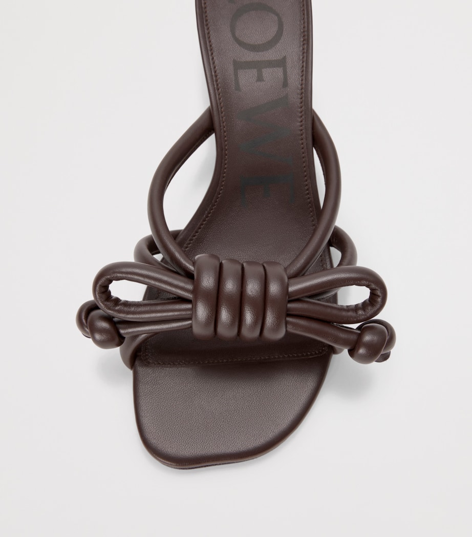 Leather Flamenco Knot Mules 45 DARK CHESTNUT Image 4