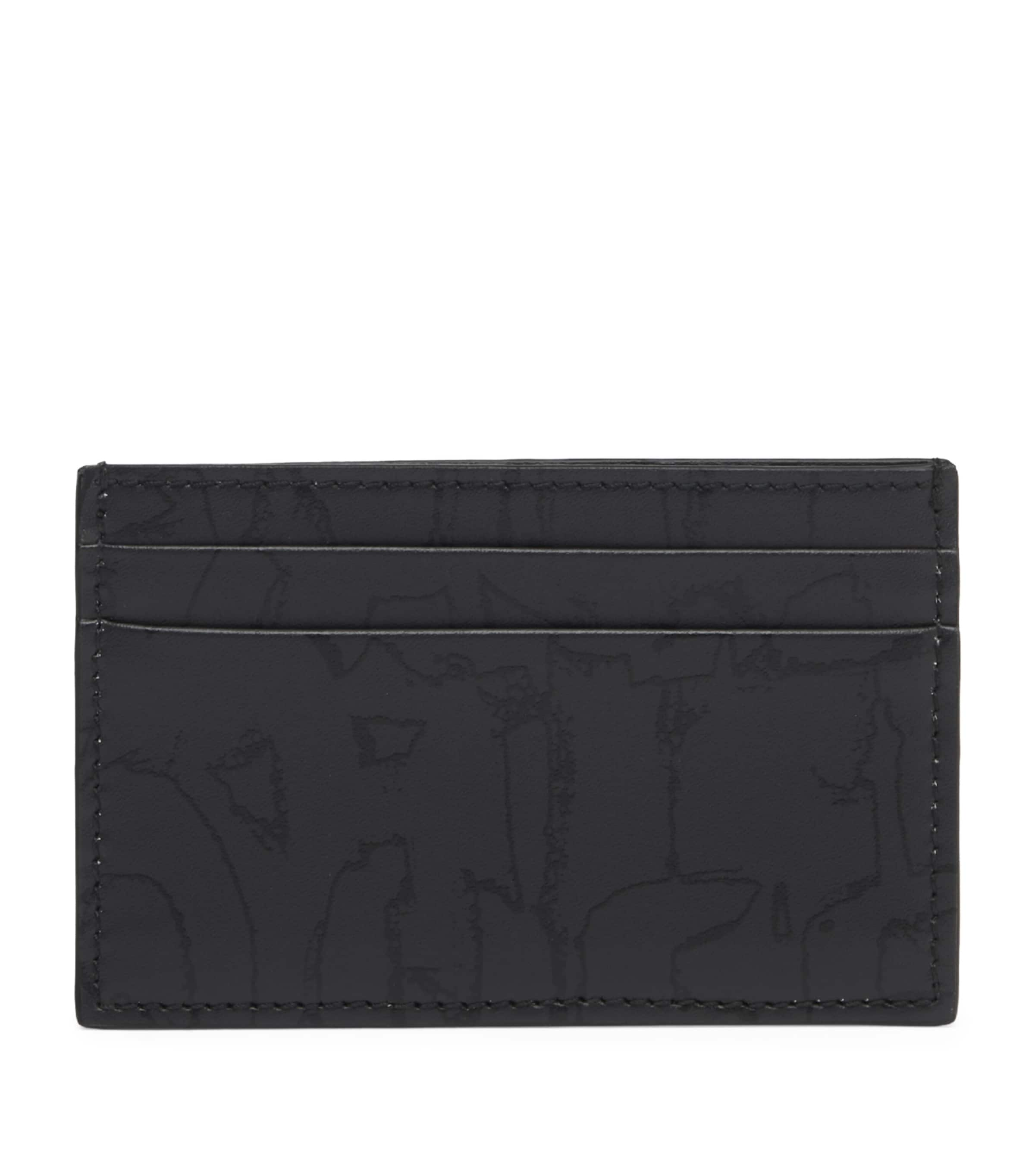 Alexander Mcqueen Calfskin Card Holder In Black