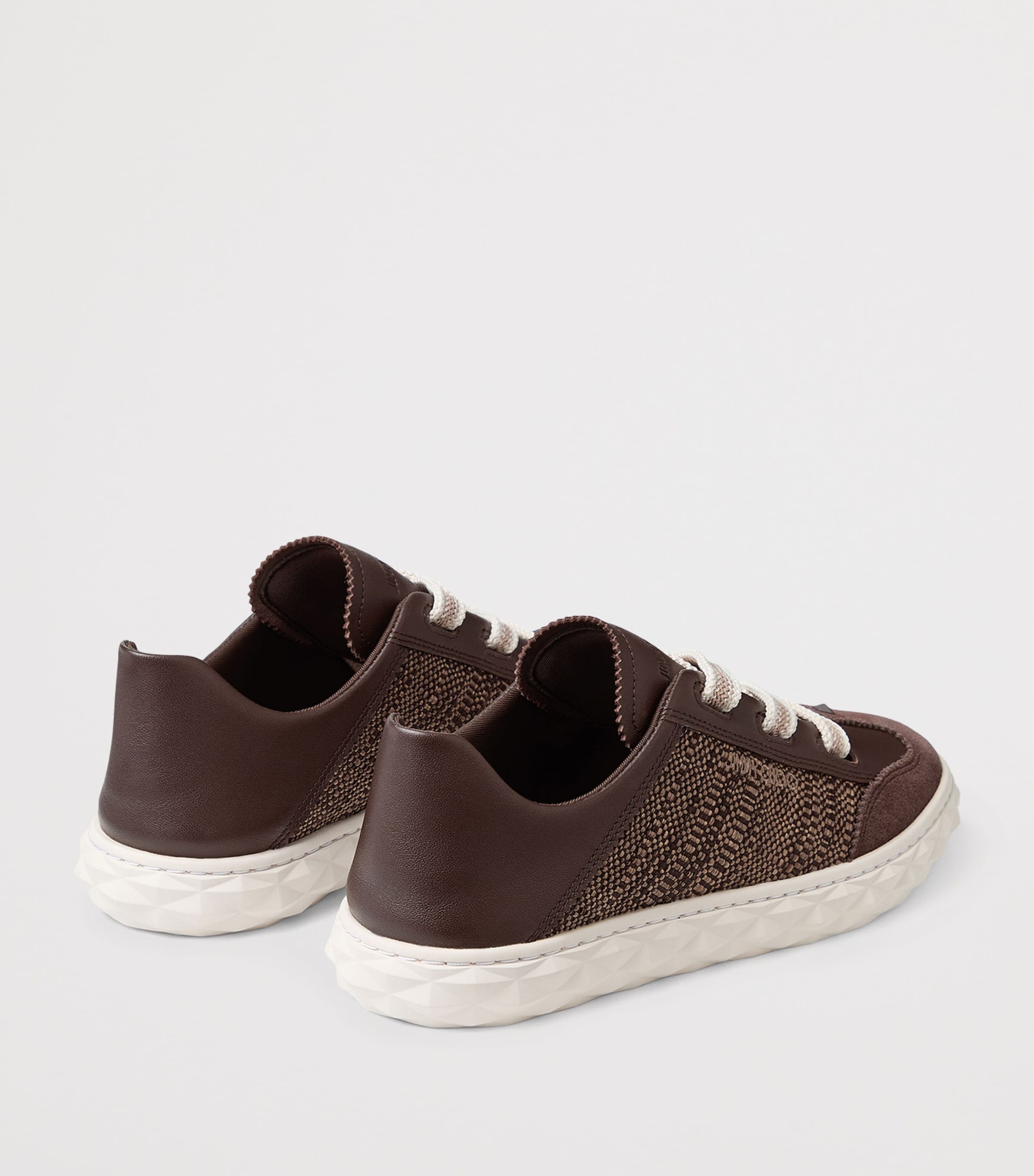 Jimmy Choo Diamond Light Flex Leather Woven Sneakers V Chocolate/latte Image 3